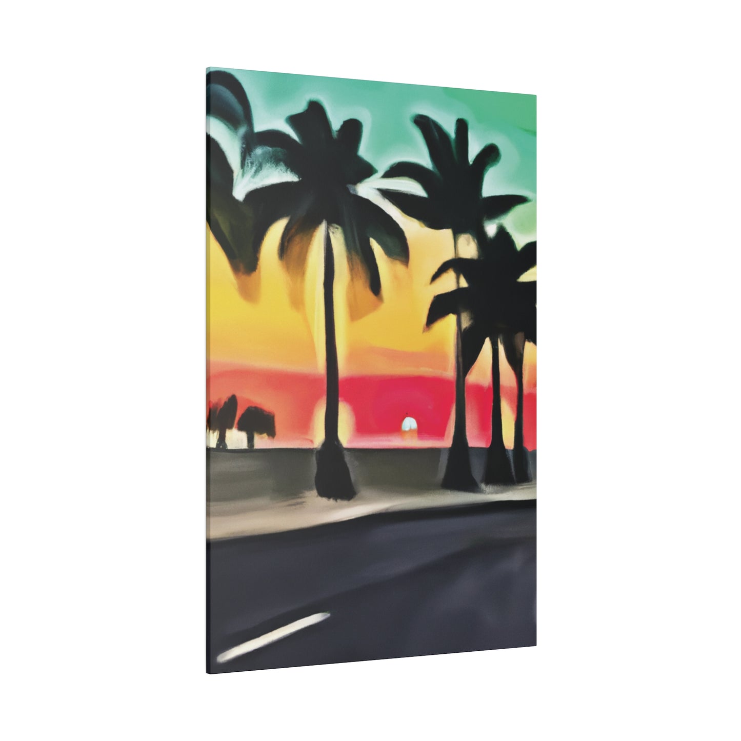 6057U - Miami Beach Sunset Painting Print | Miami | Beach | Sunset | Poster | Home Decor | Wall Art | Canvas