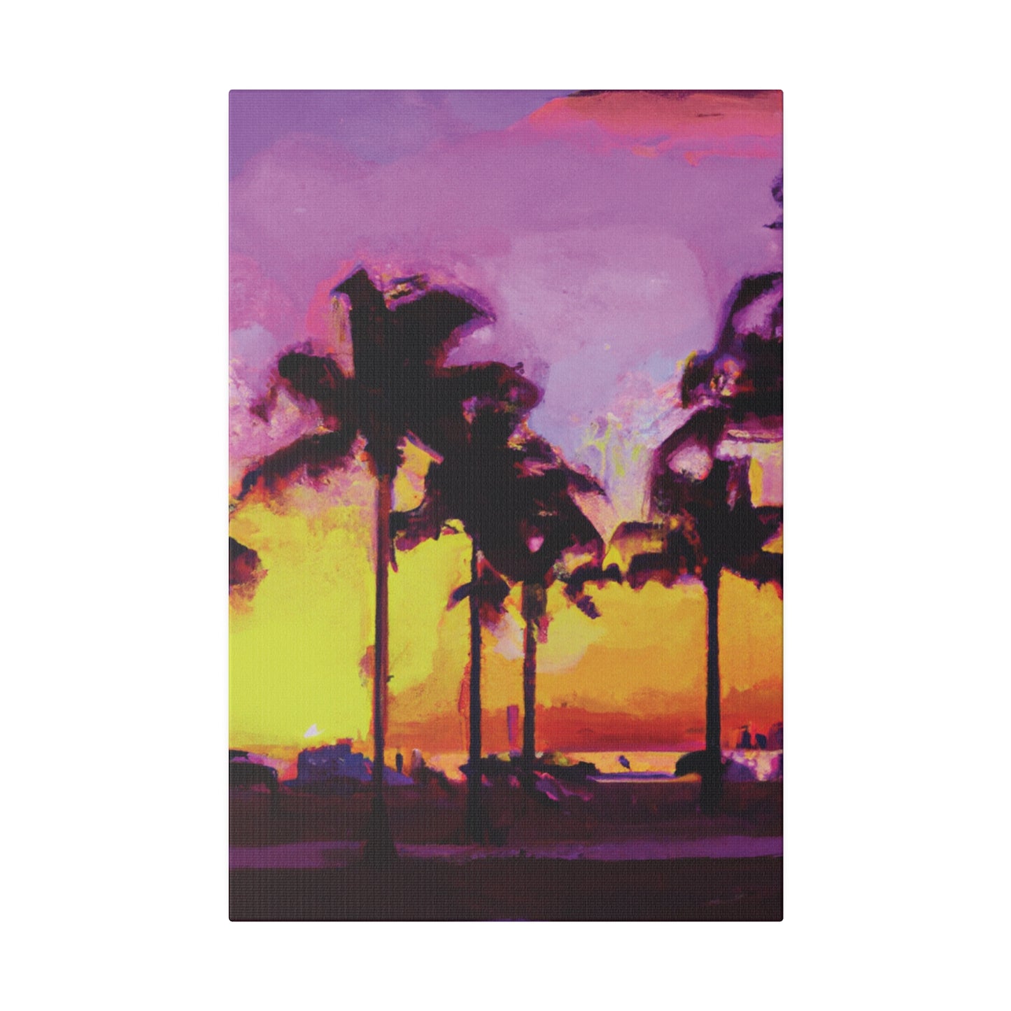 3958L - Miami Beach Sunset Painting Print | Miami | Beach | Sunset | Poster | Home Decor | Wall Art | Canvas