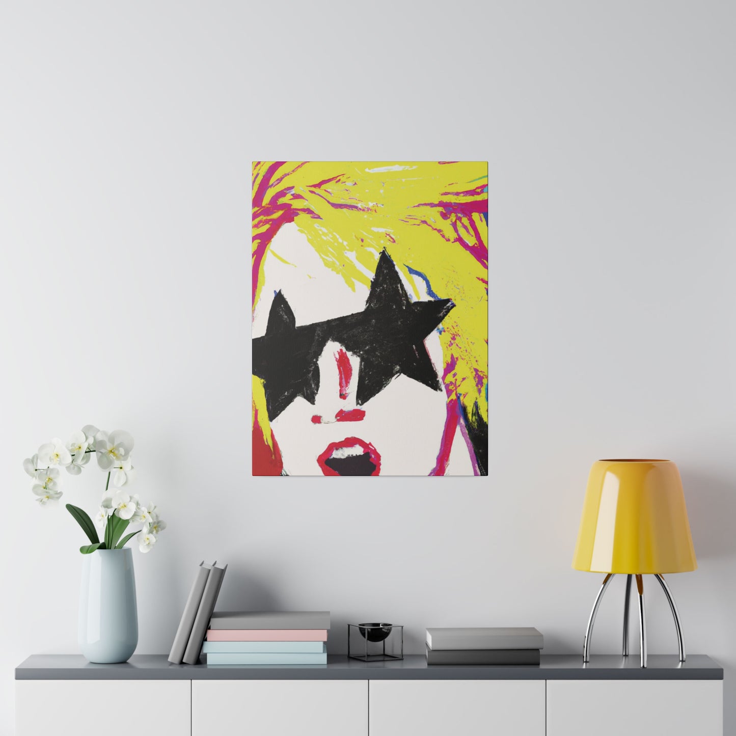 6723Z - Rockstar Painting Print | Face | Abstract | Poster | Home Decor | Wall Art | Music Art | Canvas