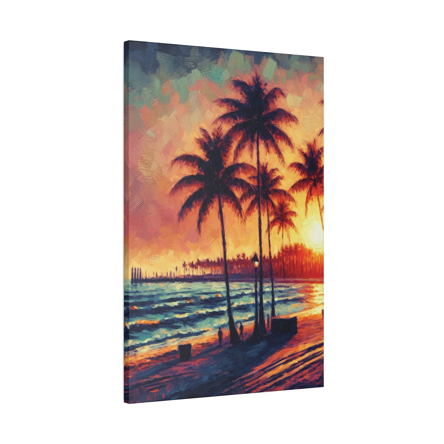 6327K - miami beach art, sunset background, ocean art work, beach art work, sunset designs, miami beach painting, miami beach print