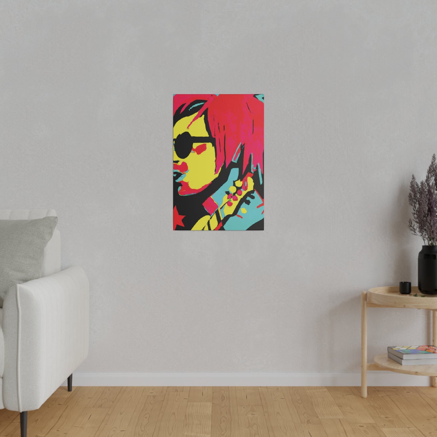 8972Y - Rockstar Painting Print | Face | Abstract | Poster | Home Decor | Wall Art | Music Art | Canvas