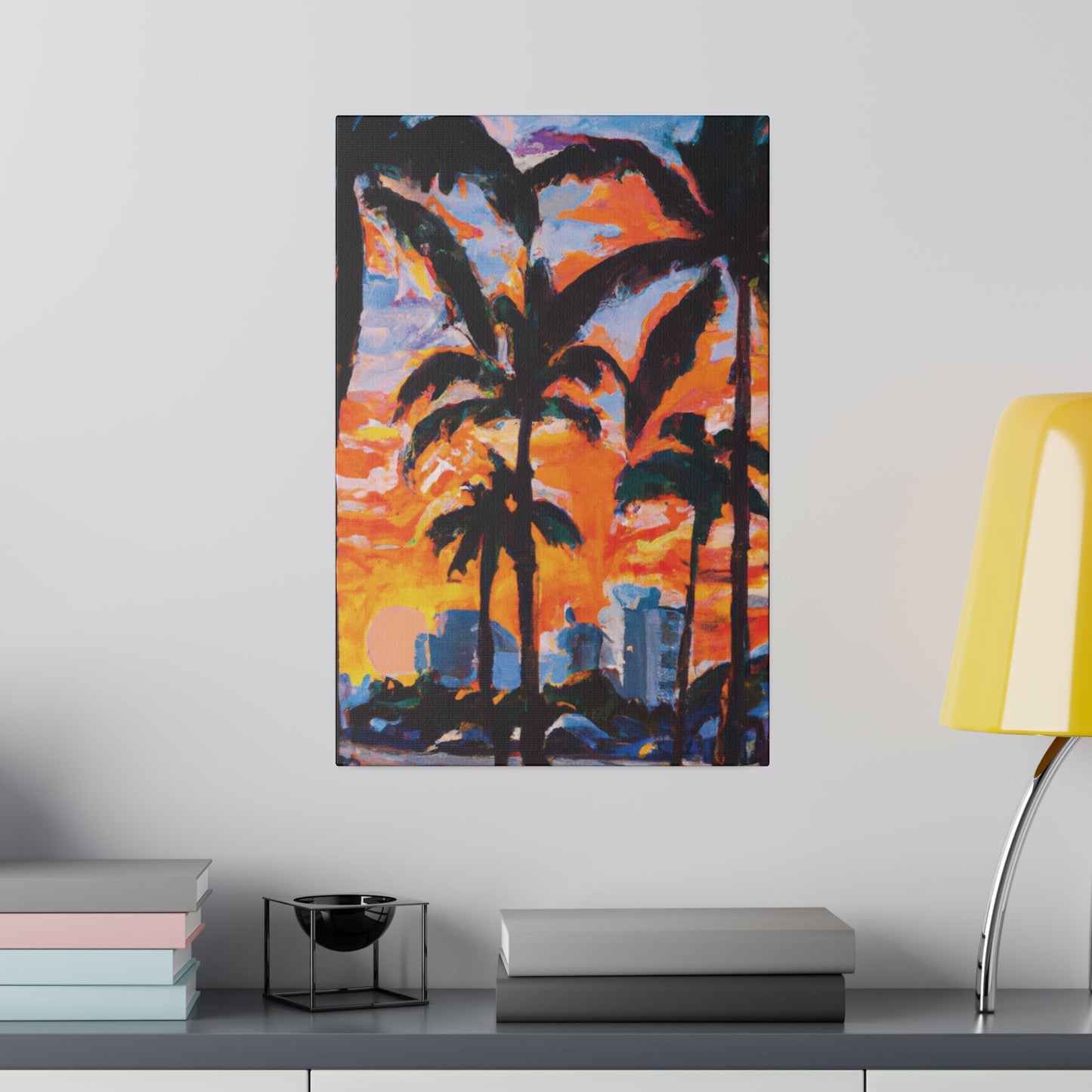 8957Q - Miami Beach Sunset Painting Print | Miami | Beach | Sunset | Poster | Home Decor | Wall Art | Canvas