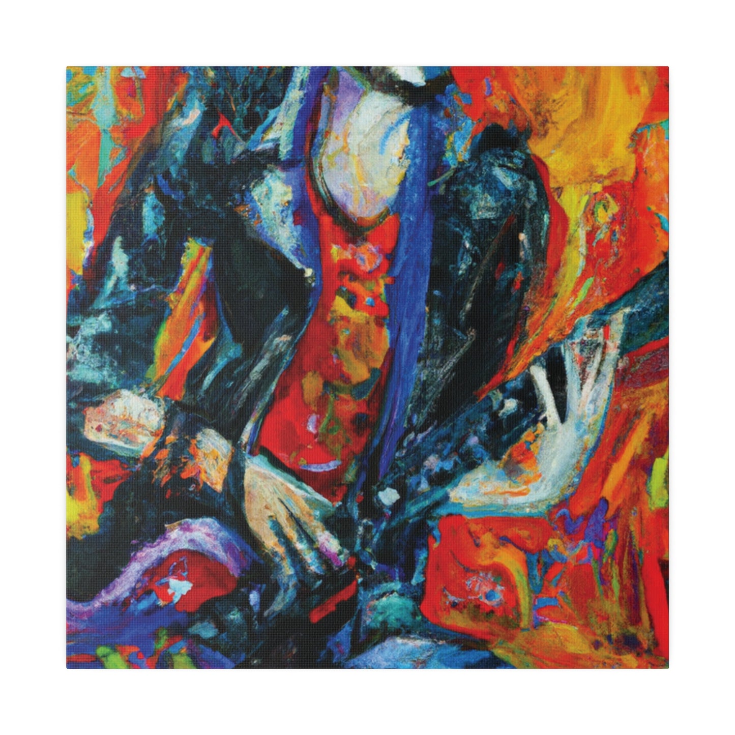 7348F - Rockstar Oil Painting Style Print | Poster | Home Decor | Wall Art | Music Art | Canvas