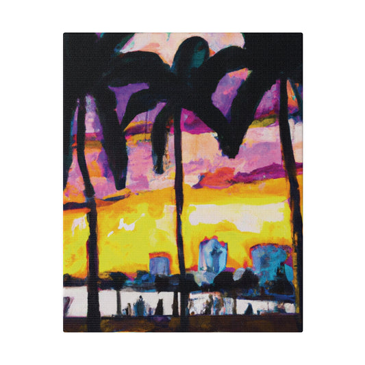 5162A - Miami Beach Sunset Painting Print | Miami | Beach | Sunset | Poster | Home Decor | Wall Art | Canvas