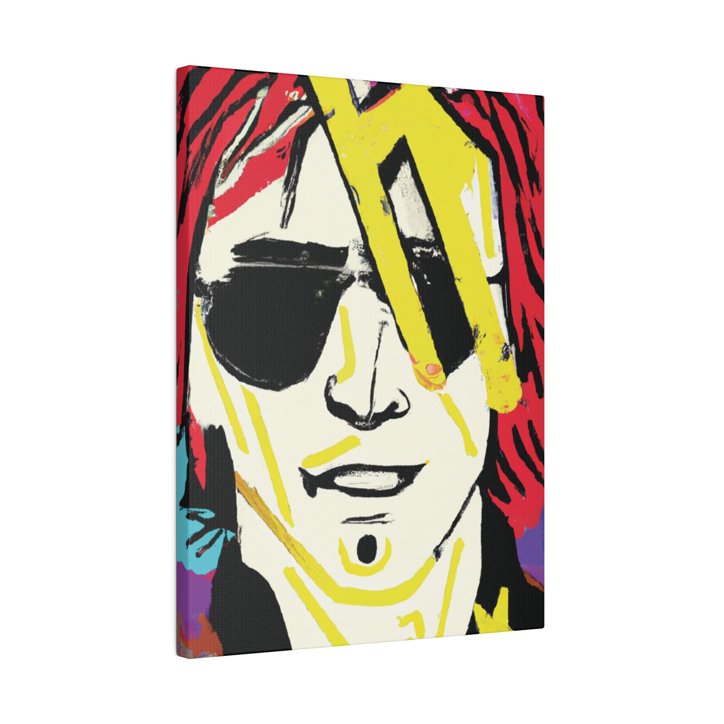 7106Z - Rockstar Painting Print | Face | Abstract | Poster | Home Decor | Wall Art | Music Art | Canvas