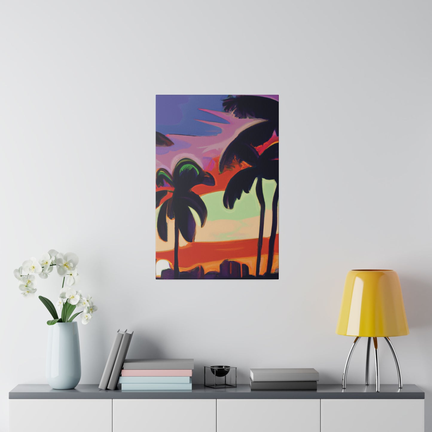 4438V - Miami Beach Sunset Painting Print | Miami | Beach | Sunset | Poster | Home Decor | Wall Art | Canvas