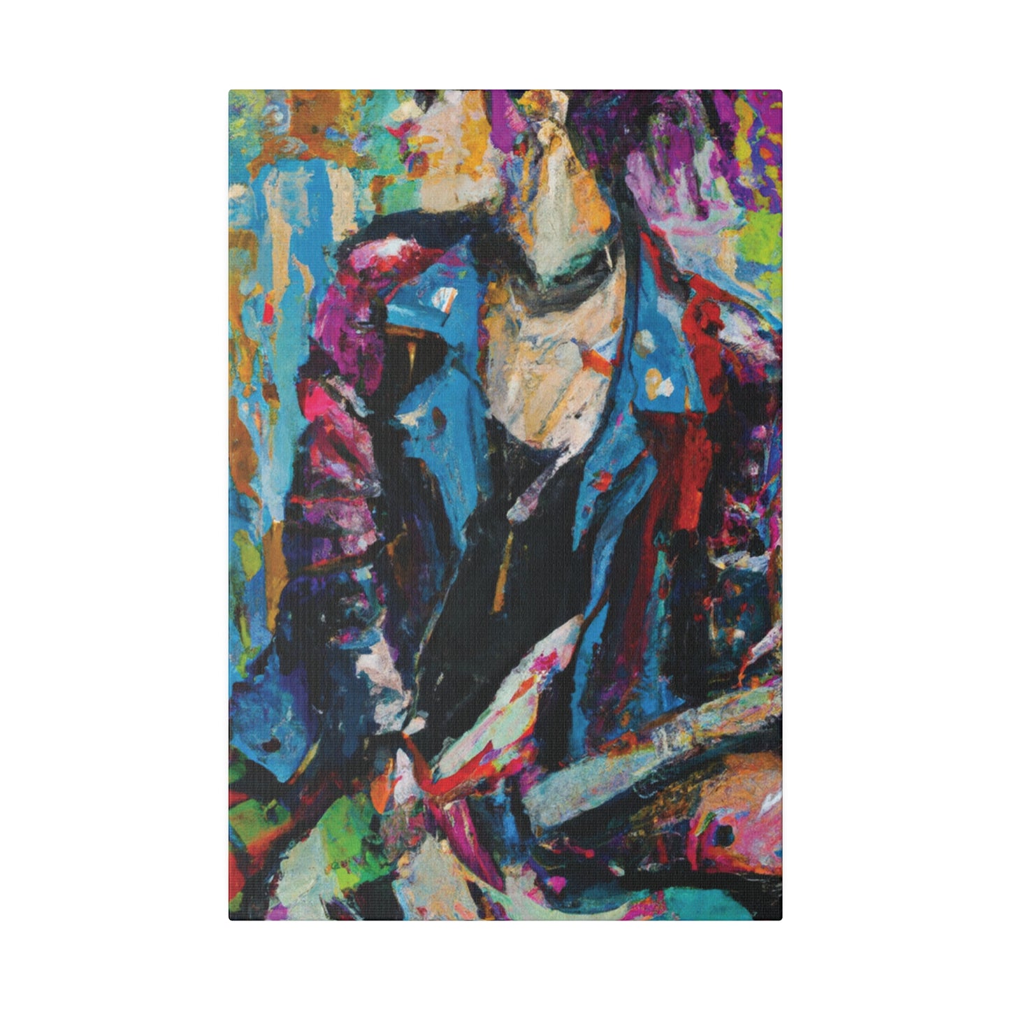 9653F - Rockstar Oil Painting Style Print | Poster | Home Decor | Wall Art | Music Art | Canvas