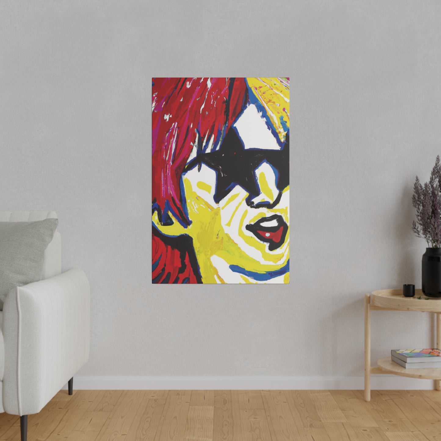 7485G - Rockstar Painting Print | Face | Abstract | Poster | Home Decor | Wall Art | Music Art | Canvas