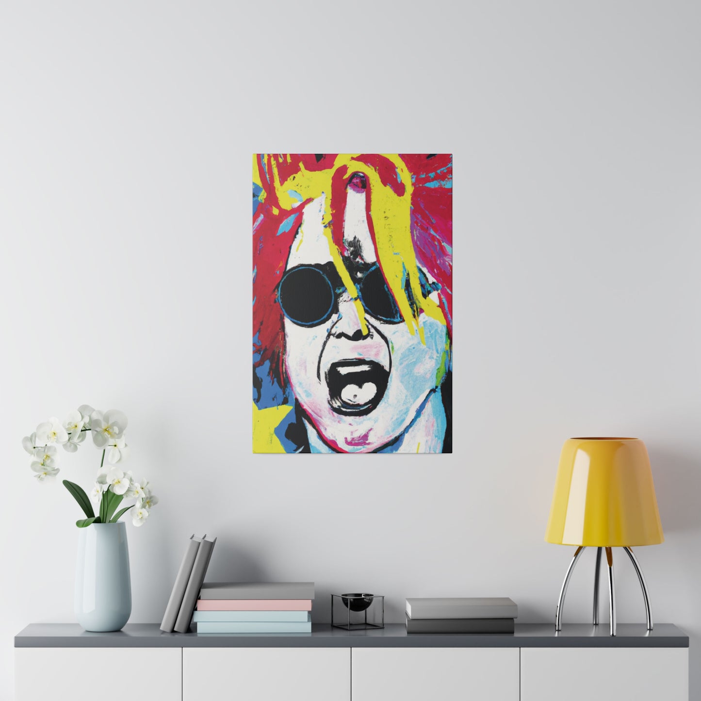 9456X - Rockstar Painting Print | Face | Abstract | Poster | Home Decor | Wall Art | Music Art | Canvas