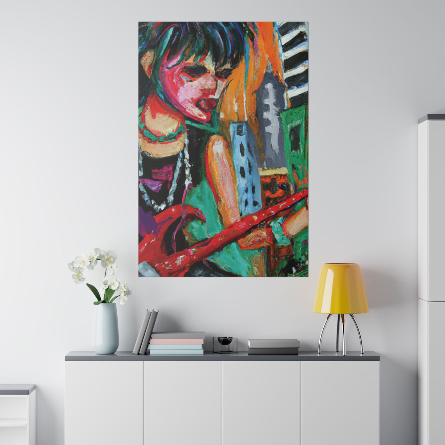 1744R - Rockstar Oil Painting Style Print | Poster | Home Decor | Wall Art | Music Art | Canvas