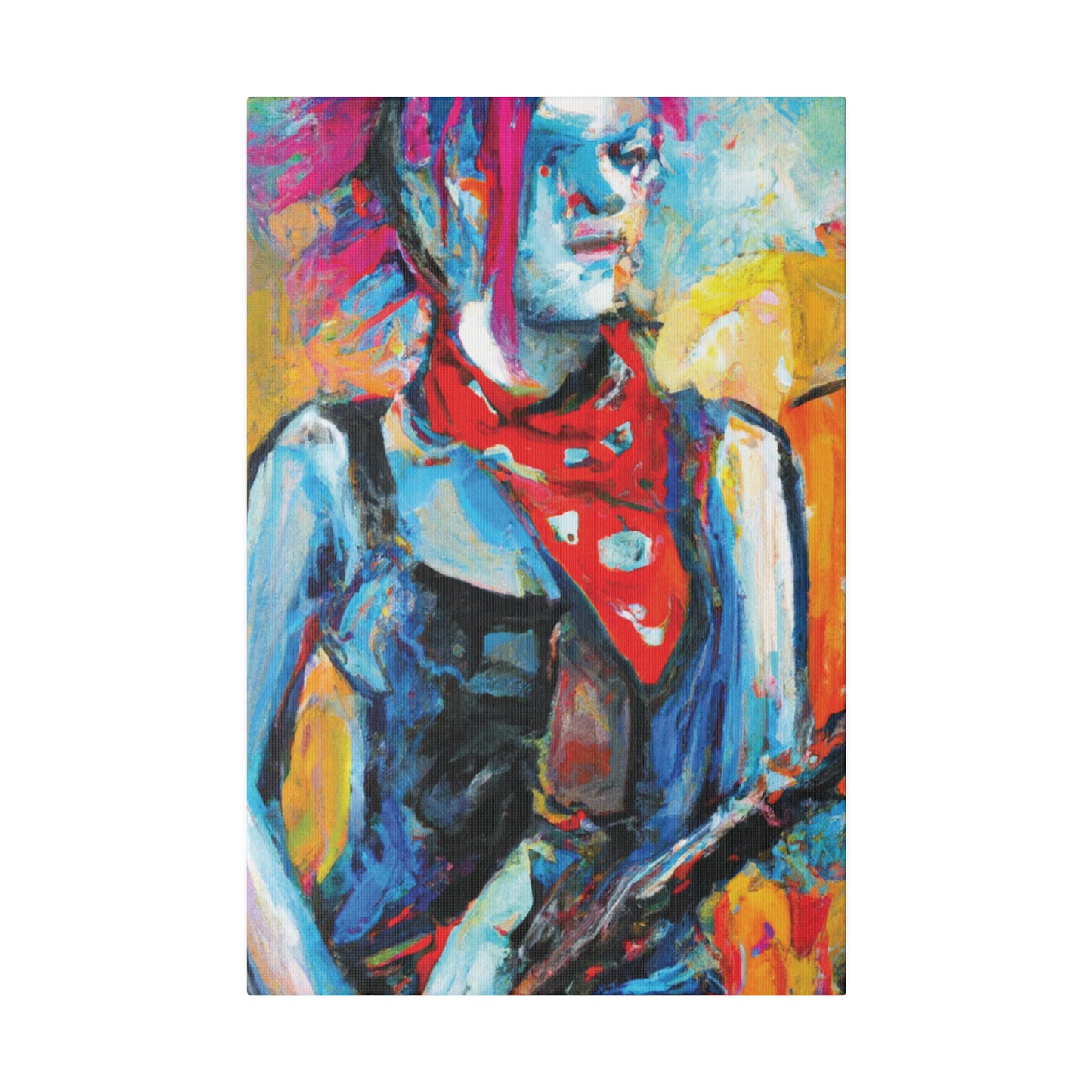 7372P - Rockstar Oil Painting Style Print | Poster | Home Decor | Wall Art | Music Art | Canvas