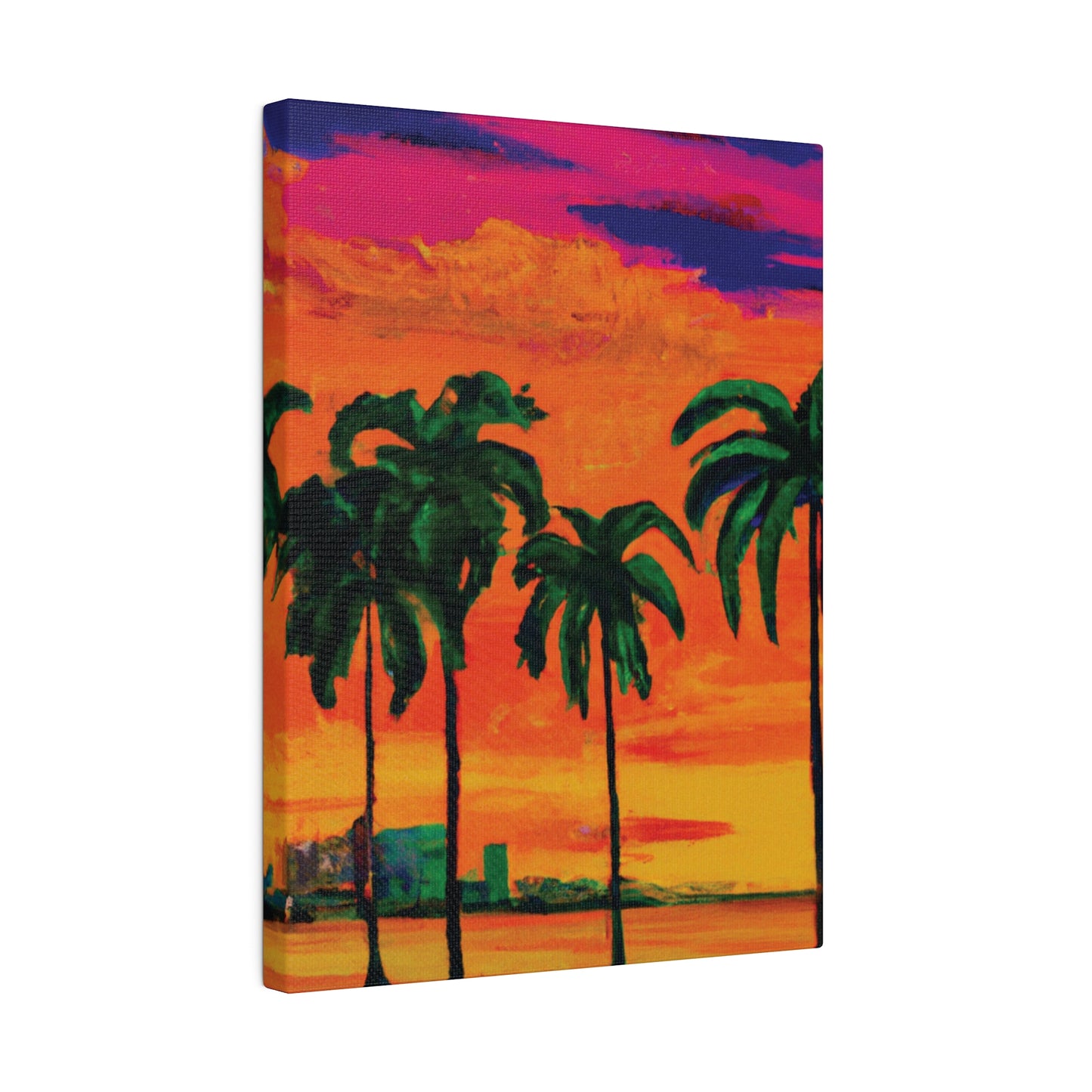 7389Y - Miami Beach Sunset Painting Print | Miami | Beach | Sunset | Poster | Home Decor | Wall Art | Canvas