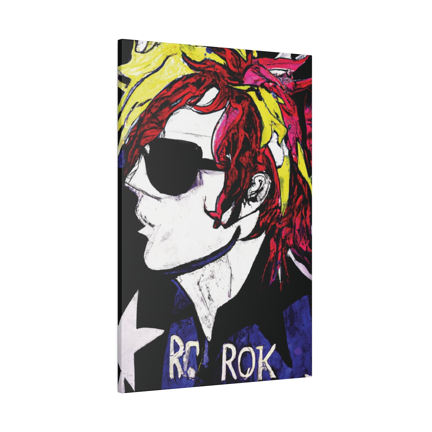 7561C - Rockstar Painting Print | Face | Abstract | Poster | Home Decor | Wall Art | Music Art | Canvas