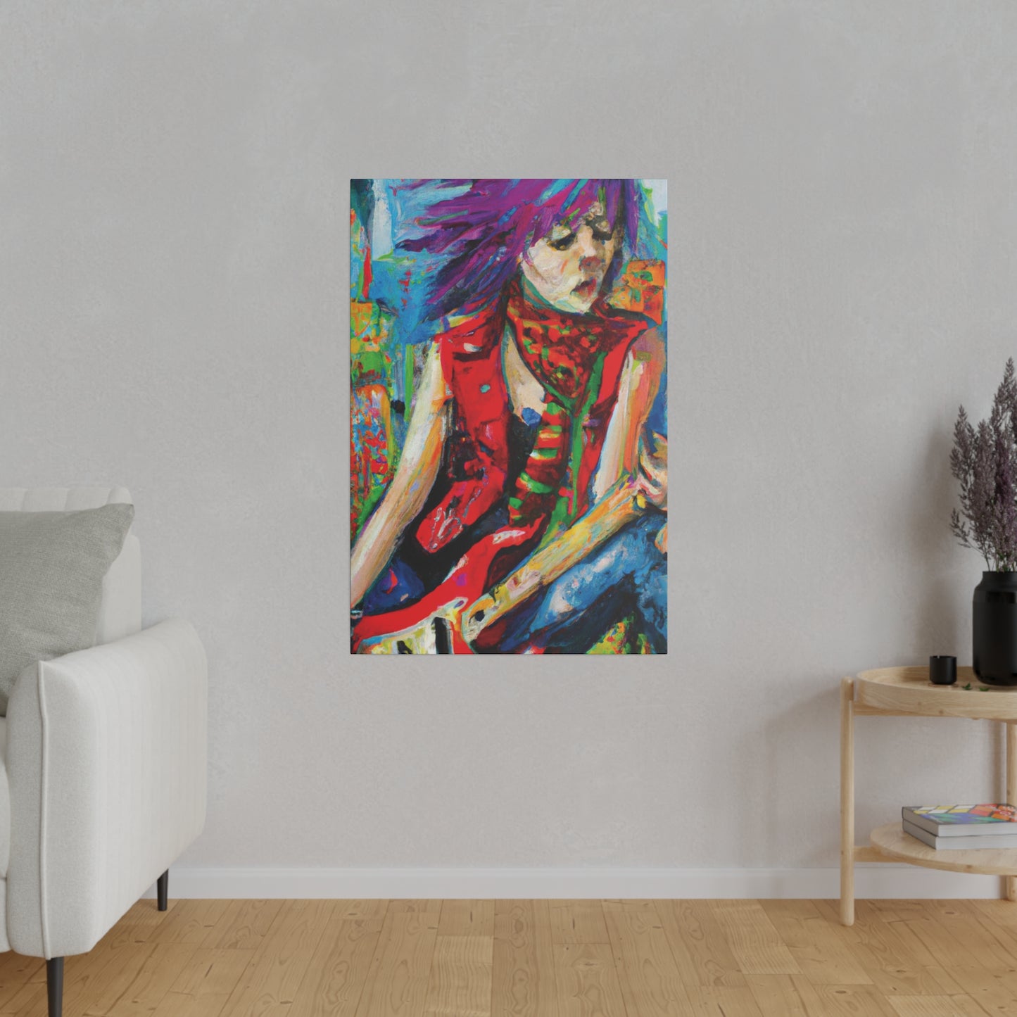 6732Q - Rockstar Oil Painting Style Print | Poster | Home Decor | Wall Art | Music Art | Canvas