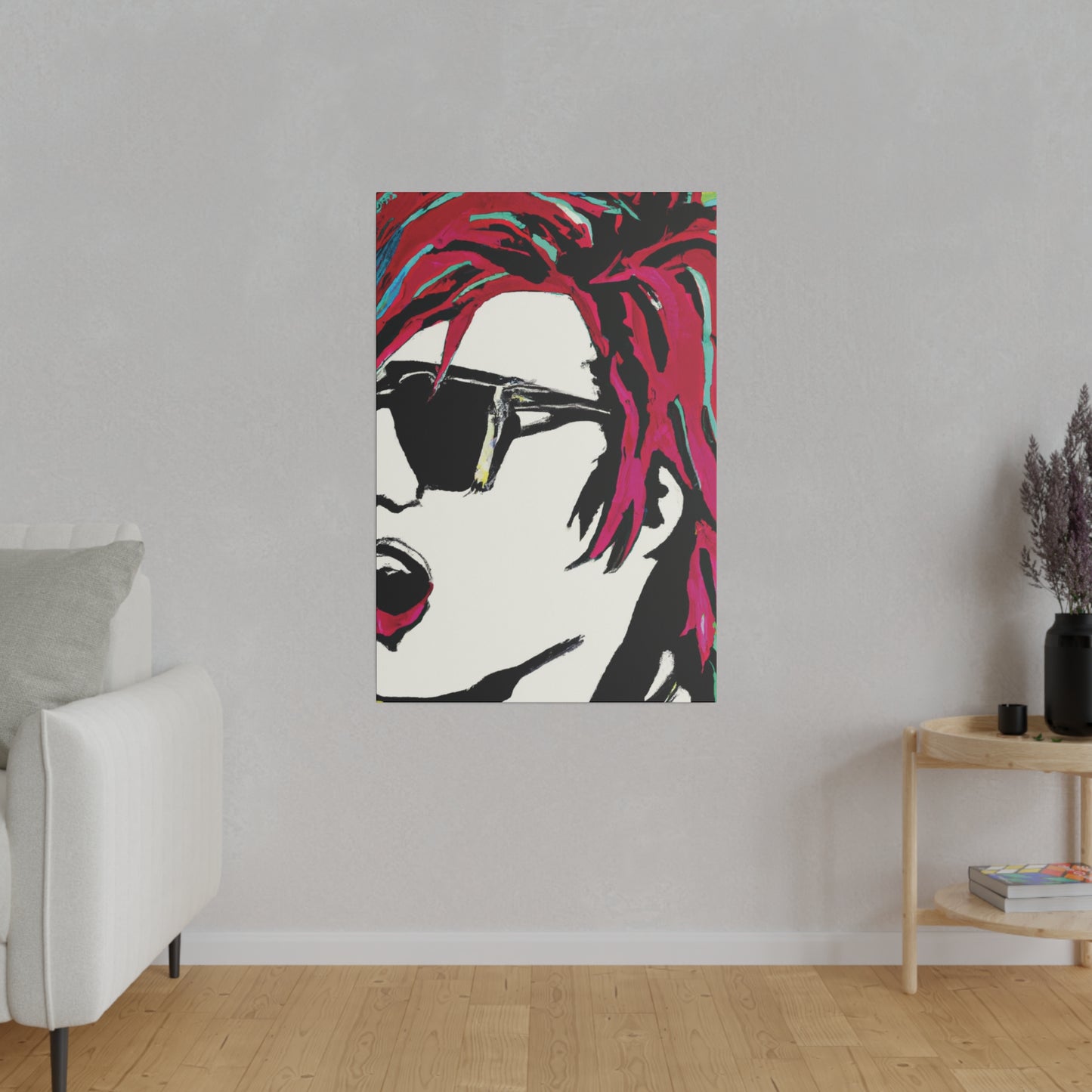 7835B - Rockstar Painting Print | Face | Abstract | Poster | Home Decor | Wall Art | Music Art | Canvas