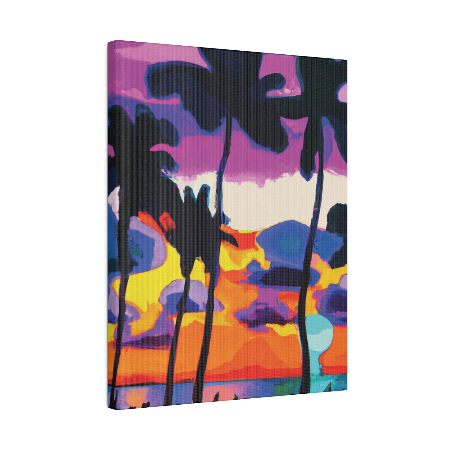 7455H - Miami Beach Sunset Painting Print | Miami | Beach | Sunset | Poster | Home Decor | Wall Art | Canvas