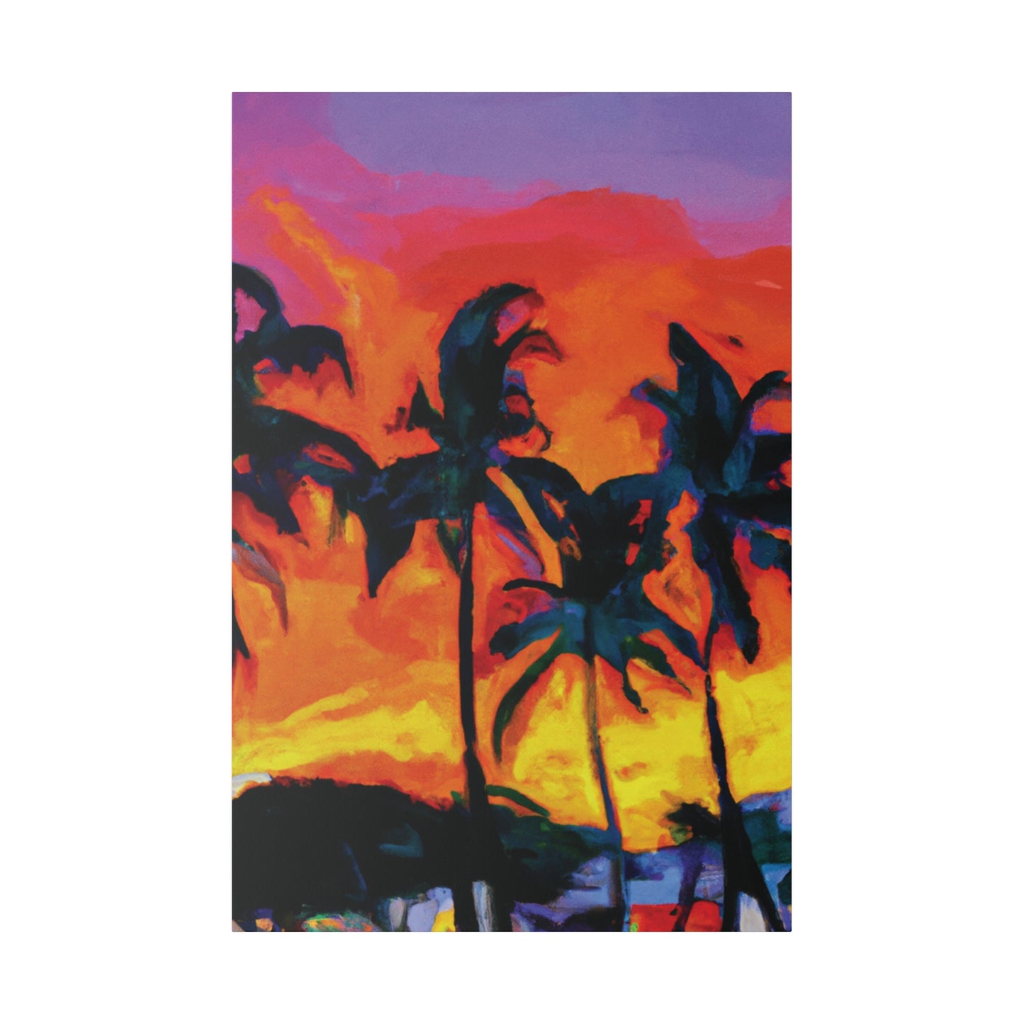 7487R - Miami Beach Sunset Painting Print | Miami | Beach | Sunset | Poster | Home Decor | Wall Art | Canvas