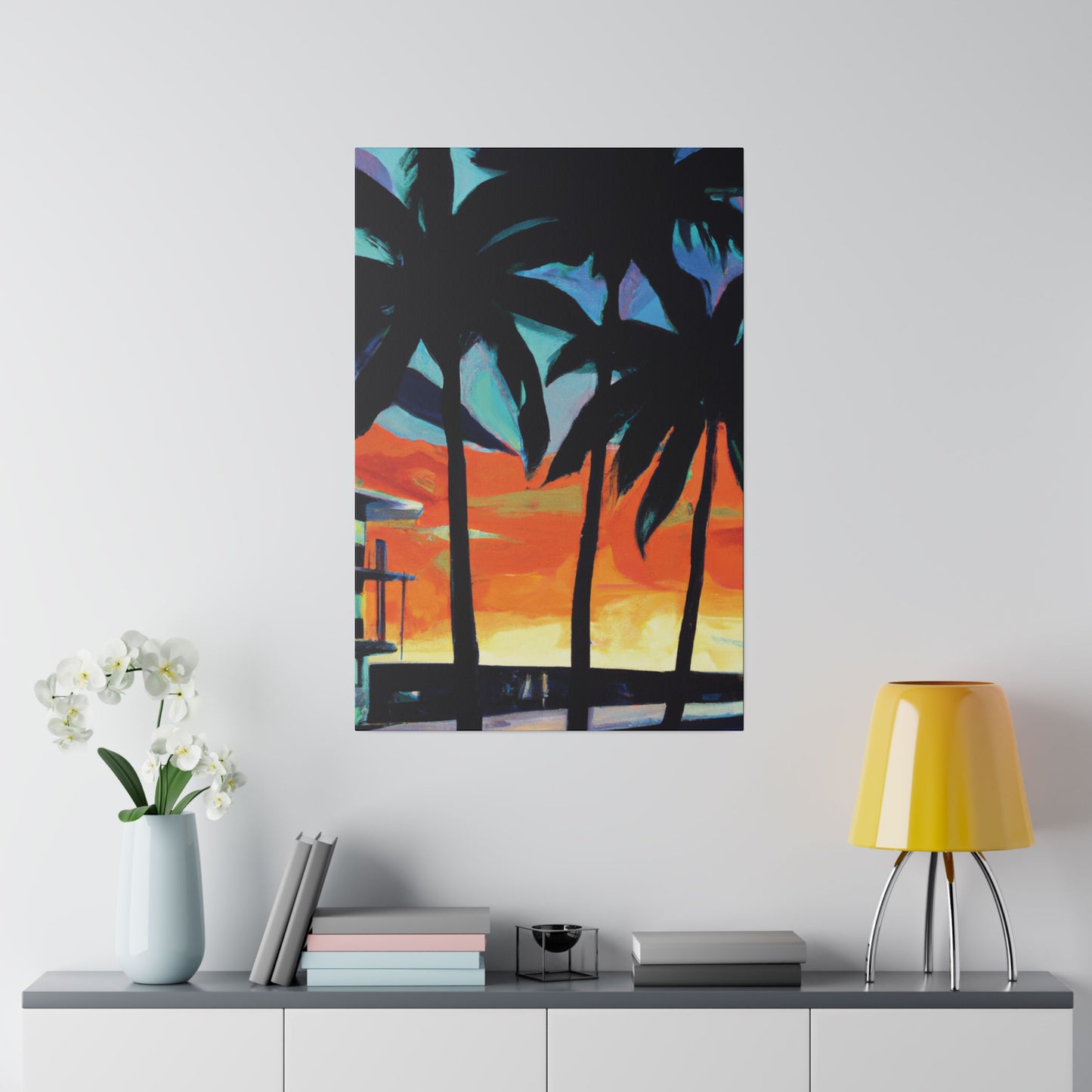 4567W - Miami Beach Sunset Painting Print | Miami | Beach | Sunset | Poster | Home Decor | Wall Art | Canvas