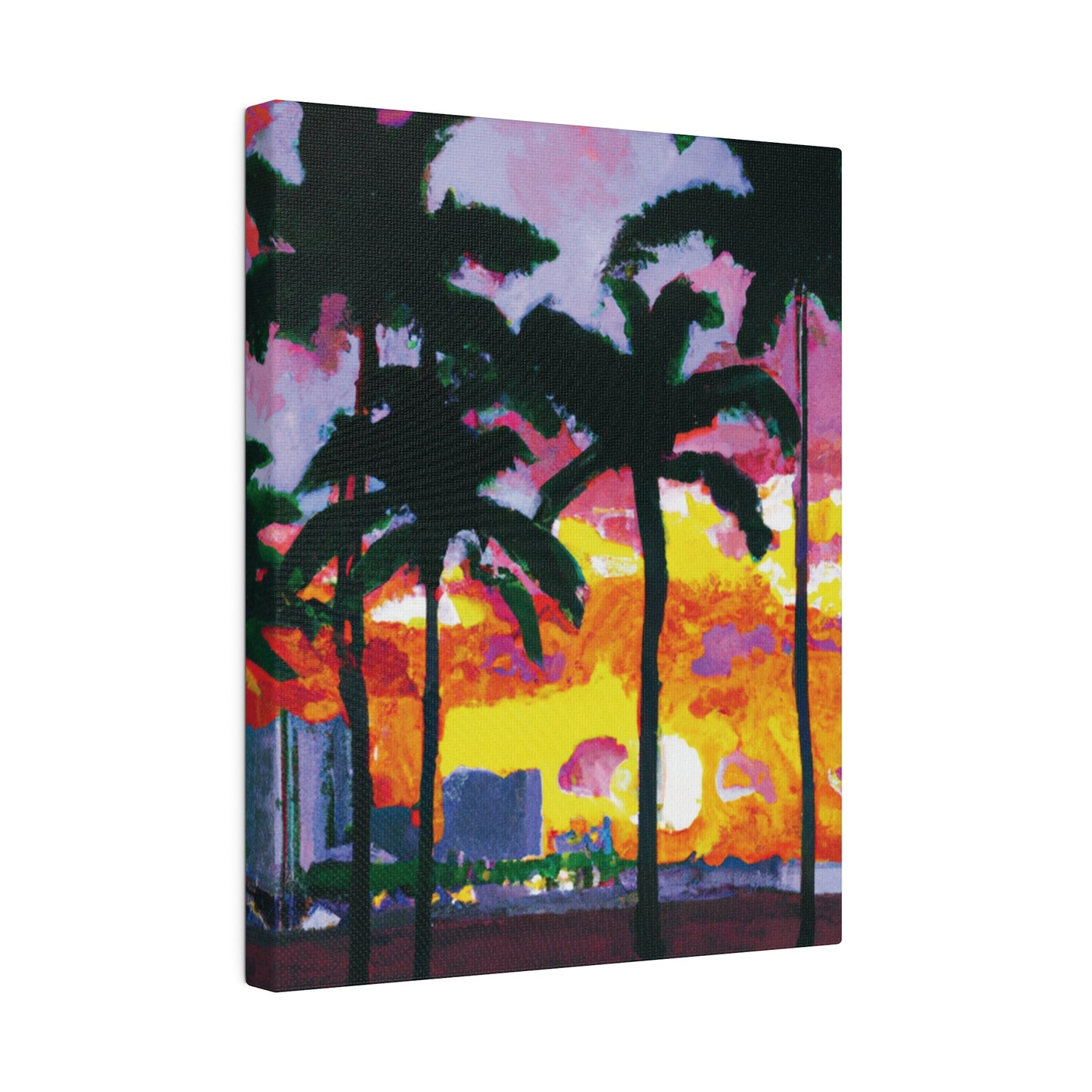 6342T - Miami Beach Sunset Painting Print | Miami | Beach | Sunset | Poster | Home Decor | Wall Art | Canvas