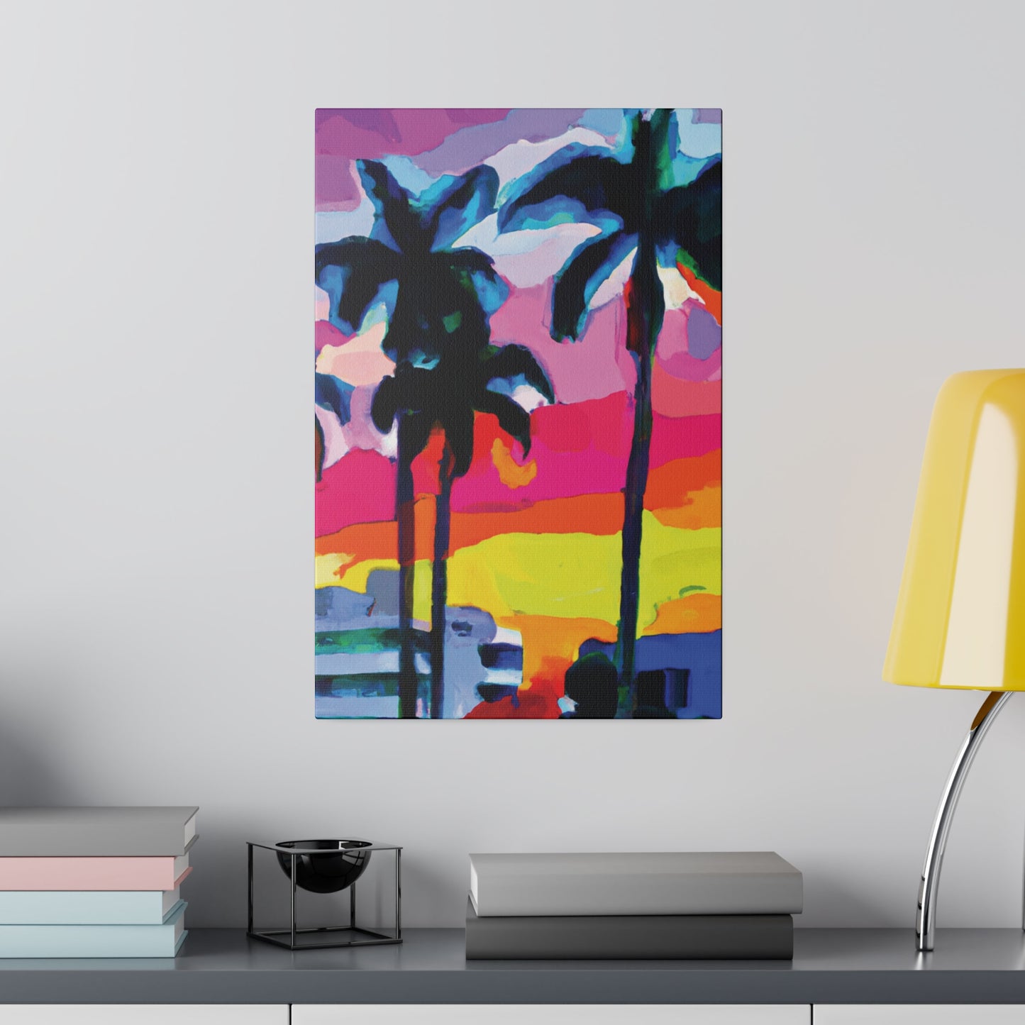 9342C - Miami Beach Sunset Painting Print | Miami | Beach | Sunset | Poster | Home Decor | Wall Art | Canvas
