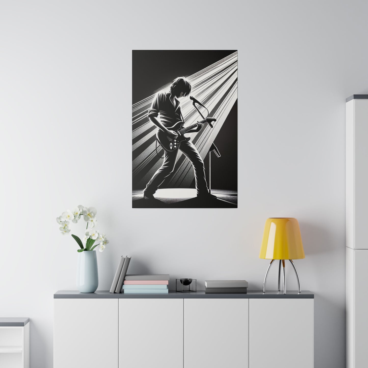 6832K - music art work, rockstar gifts, musician gift ideas, guitar art work, guitar artwork, guitar wall art canvas, playing guitar, decor