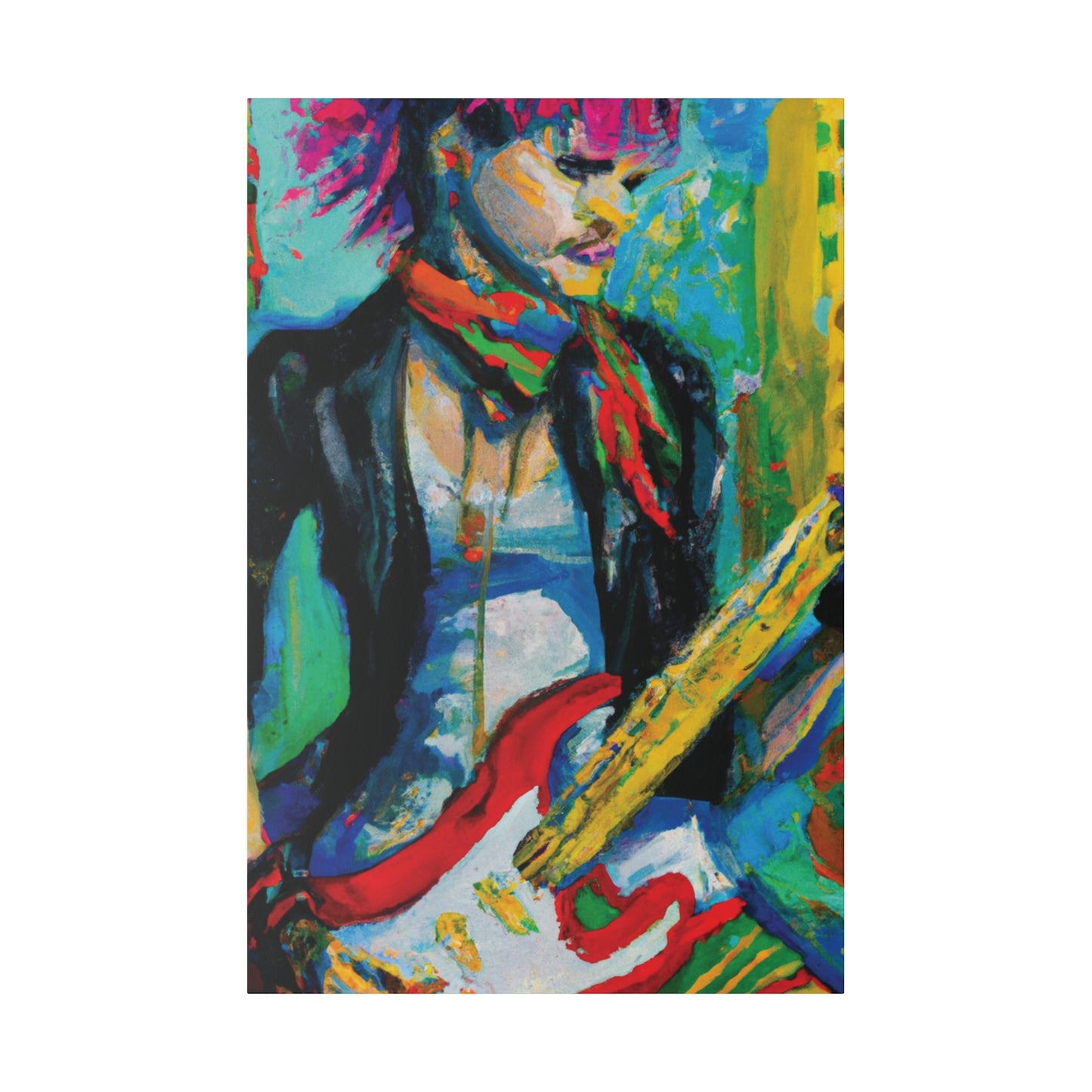 7264L - Rockstar Oil Painting Style Print | Poster | Home Decor | Wall Art | Music Art | Canvas