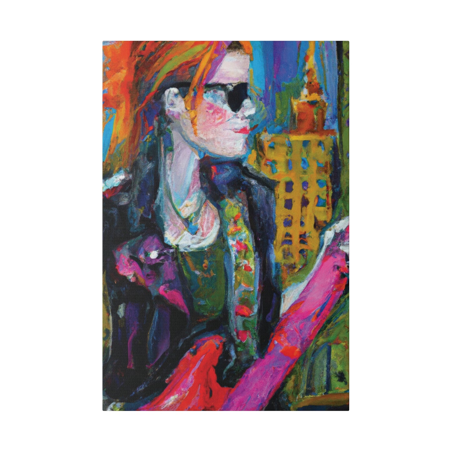 9503W - Rockstar Oil Painting Style Print | Poster | Home Decor | Wall Art | Music Art | Canvas