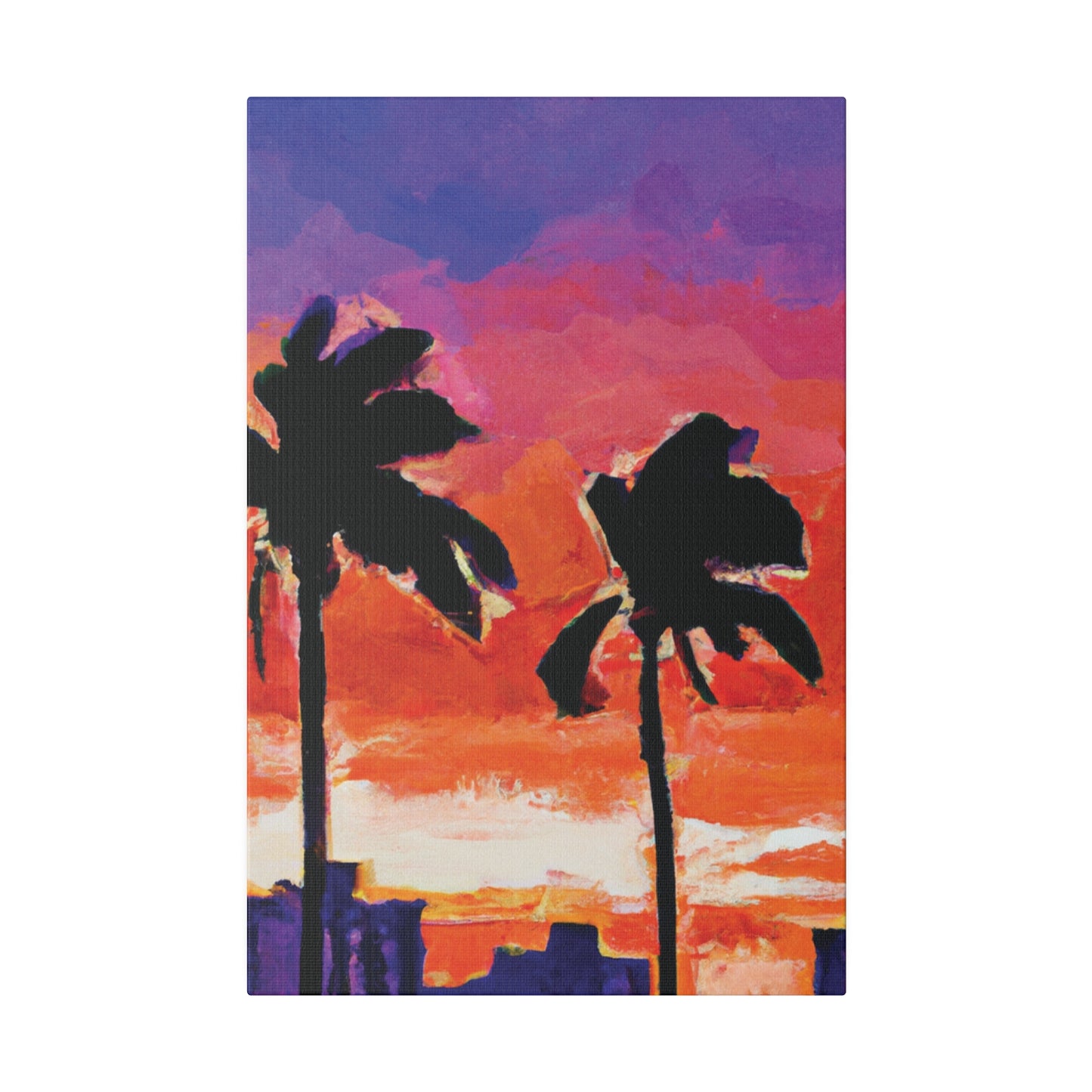 3243X - Miami Beach Sunset Painting Print | Miami | Beach | Sunset | Poster | Home Decor | Wall Art | Canvas