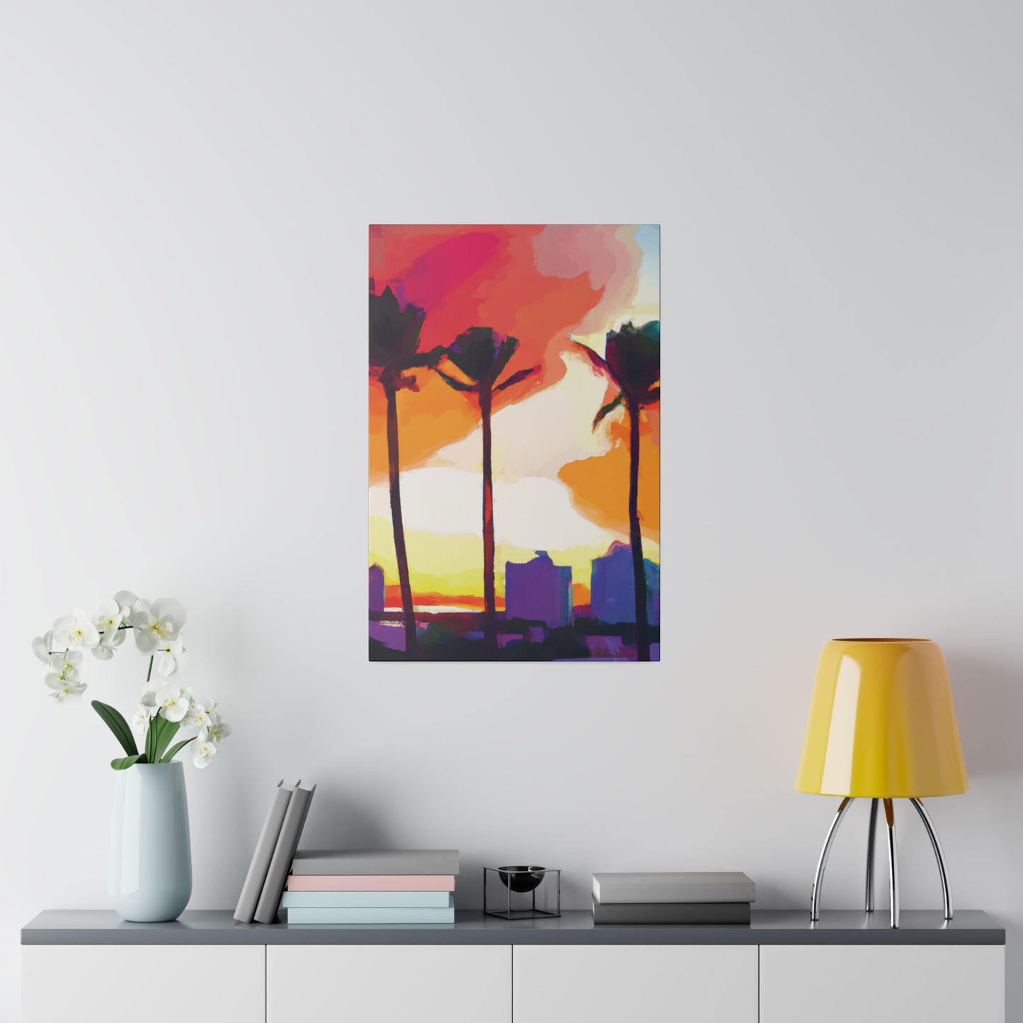 1605J - Miami Beach Sunset Painting Print | Miami | Beach | Sunset | Poster | Home Decor | Wall Art | Canvas