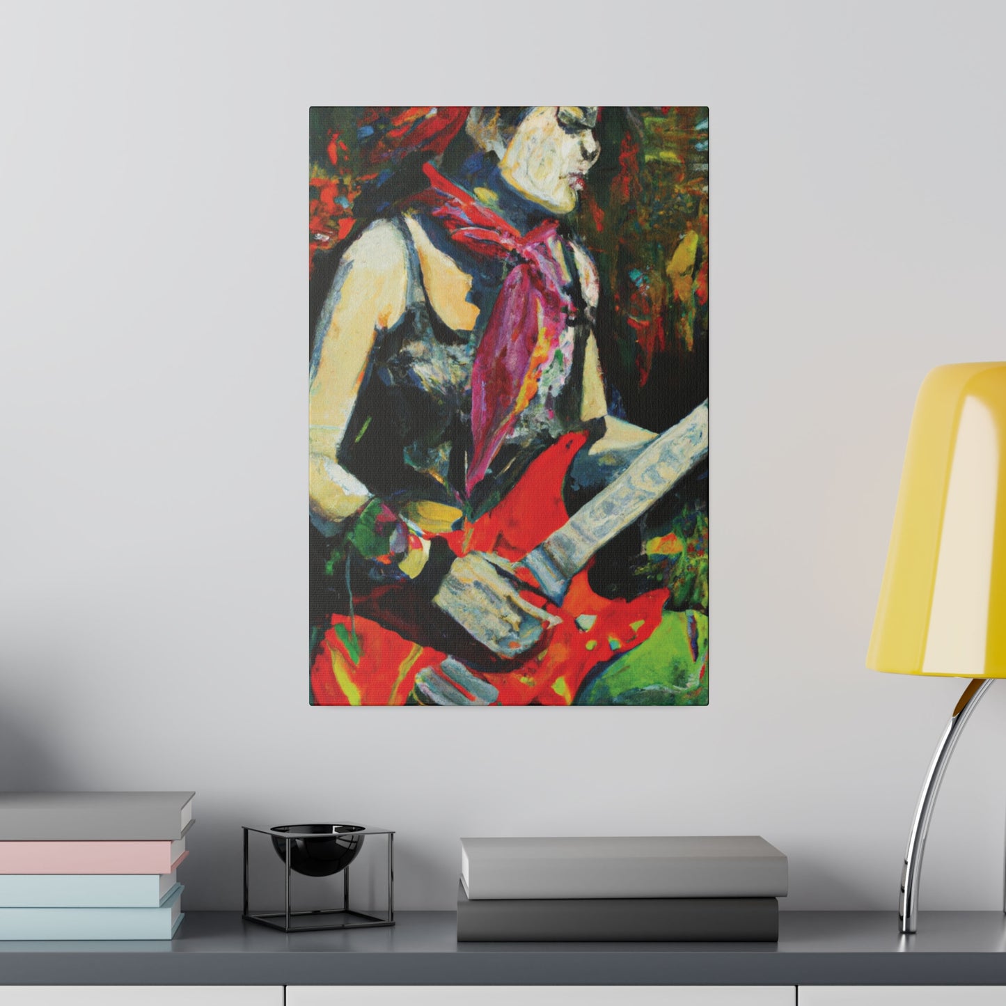 7203Q - Rockstar Oil Painting Style Print | Poster | Home Decor | Wall Art | Music Art | Canvas