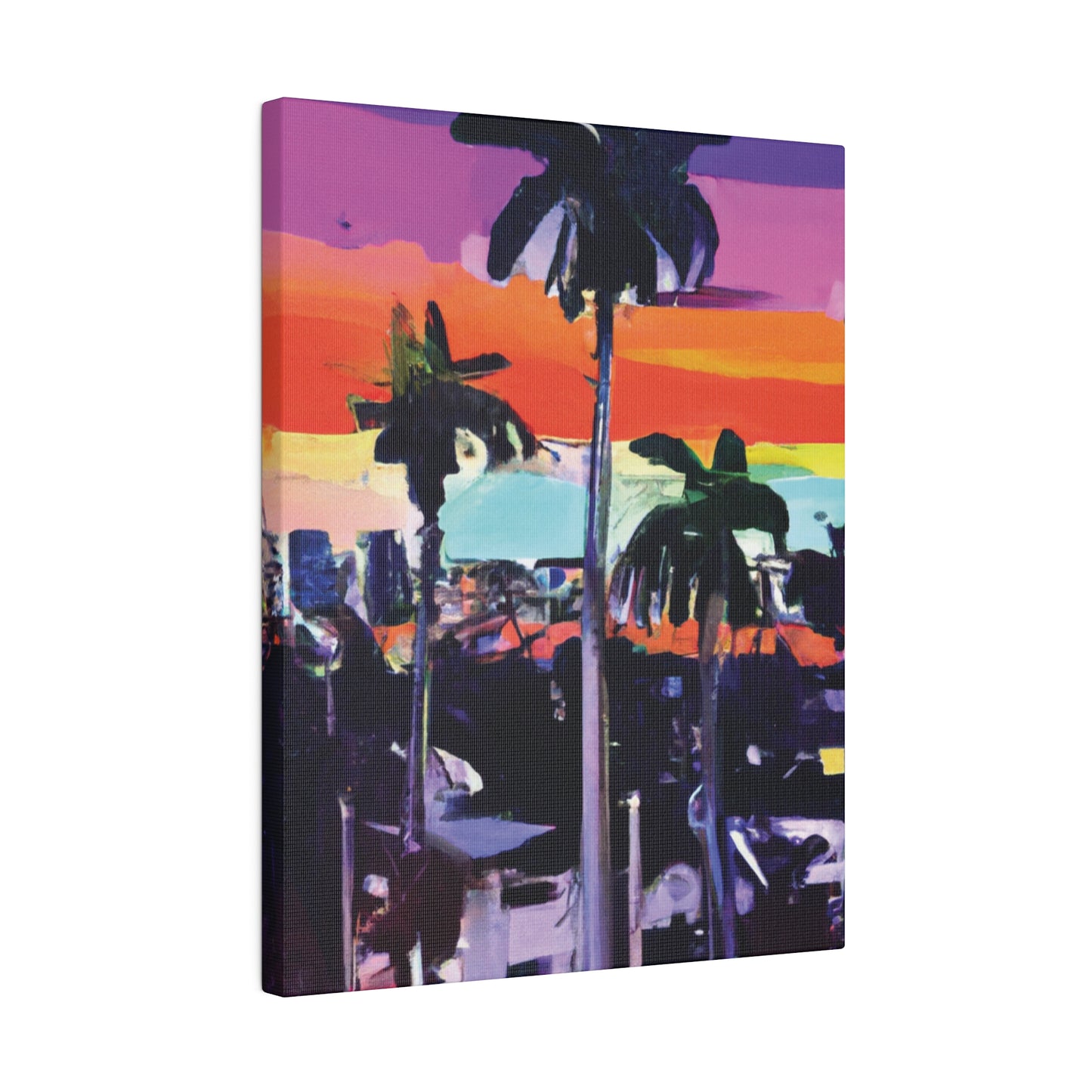 8668T - Miami Beach Sunset Painting Print | Miami | Beach | Sunset | Poster | Home Decor | Wall Art | Canvas