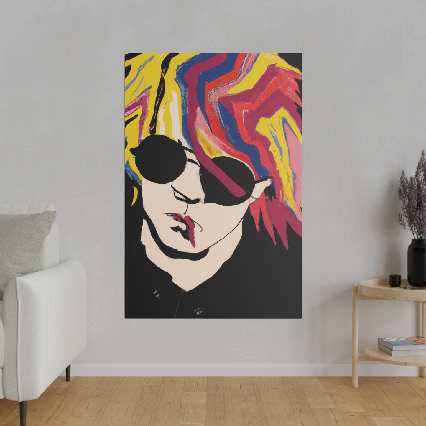 4112A - Rockstar Painting Print | Face | Abstract | Poster | Home Decor | Wall Art | Music Art | Canvas