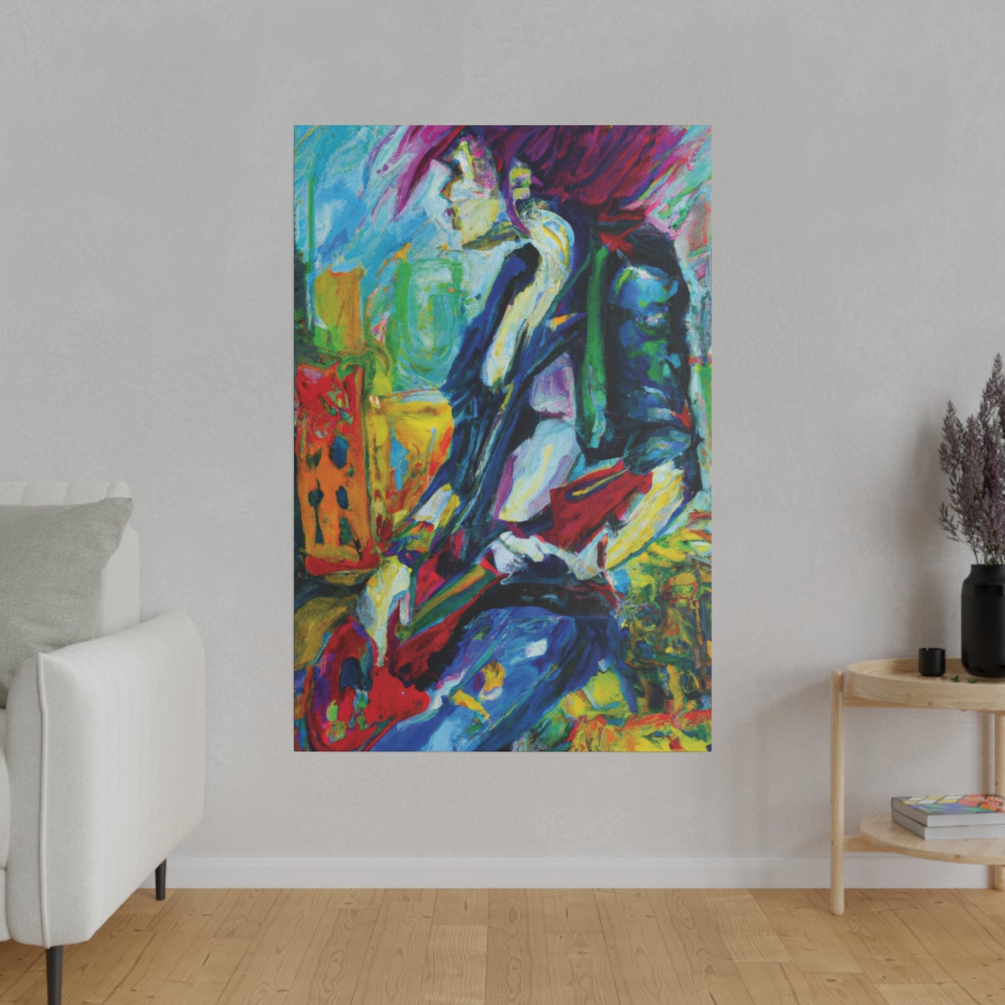 298T - Rockstar Oil Painting Style Print | Poster | Home Decor | Wall Art | Music Art | Canvas