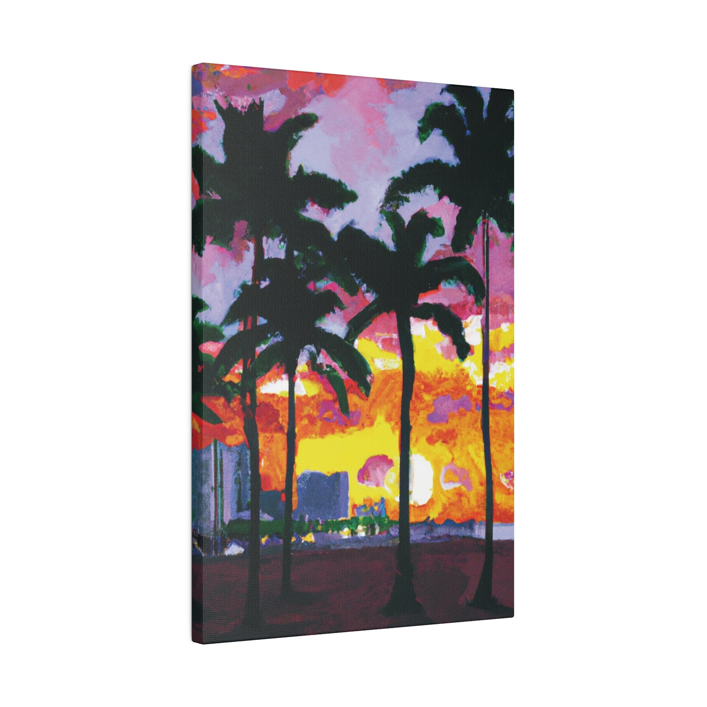 6342T - Miami Beach Sunset Painting Print | Miami | Beach | Sunset | Poster | Home Decor | Wall Art | Canvas