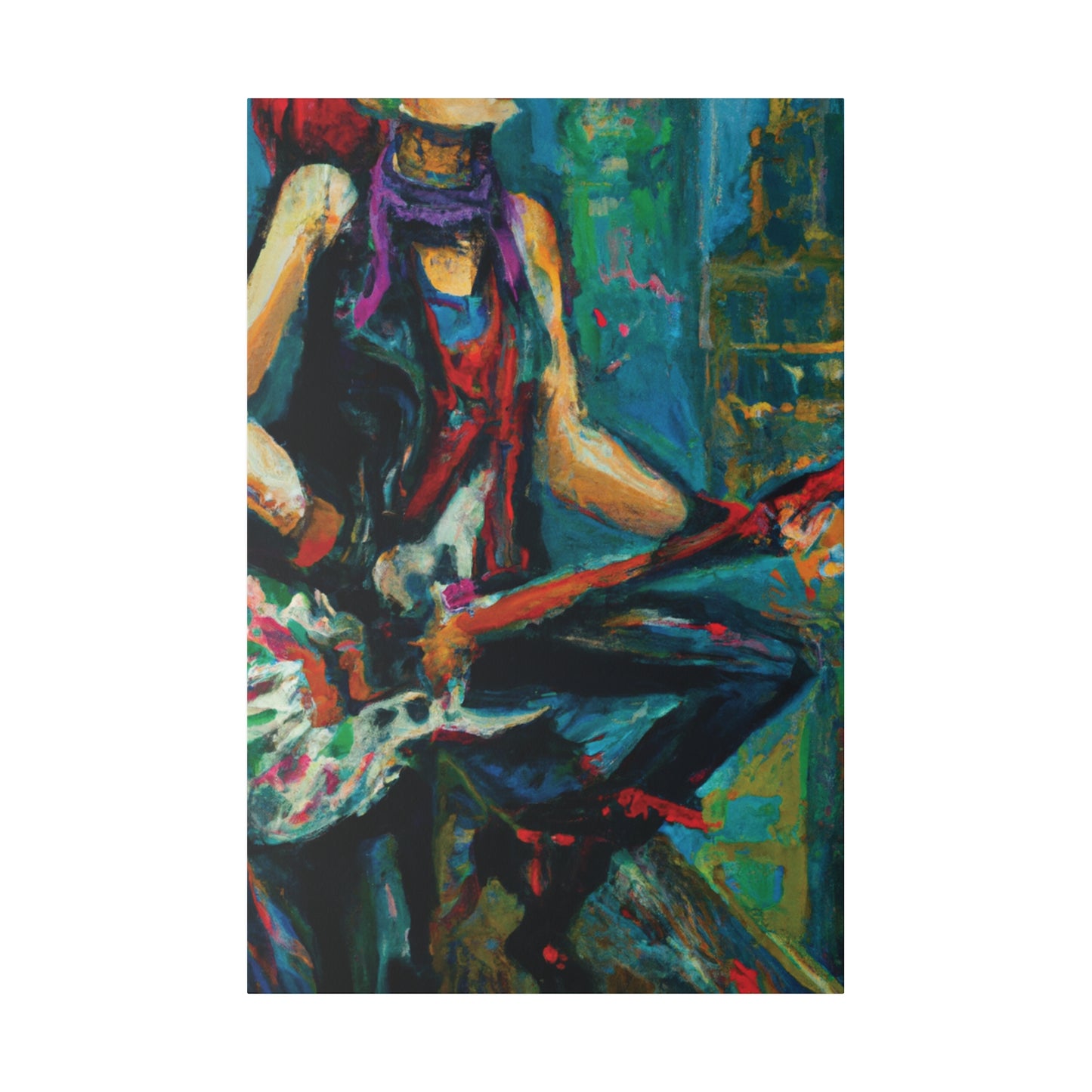 1163E - Rockstar Oil Painting Style Print | Poster | Home Decor | Wall Art | Music Art | Canvas