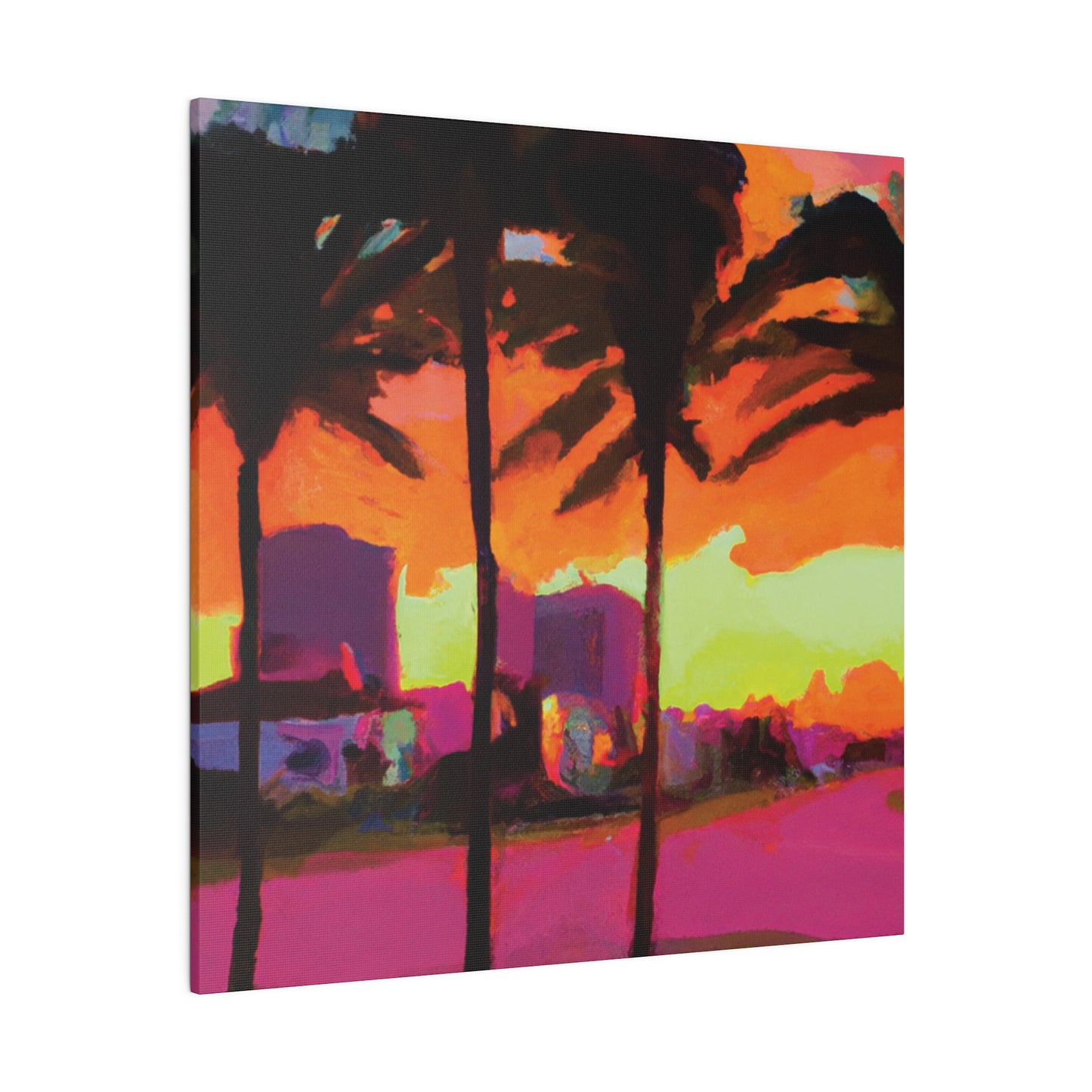 4596G - Miami Beach Sunset Painting Print | Miami | Beach | Sunset | Poster | Home Decor | Wall Art | Canvas