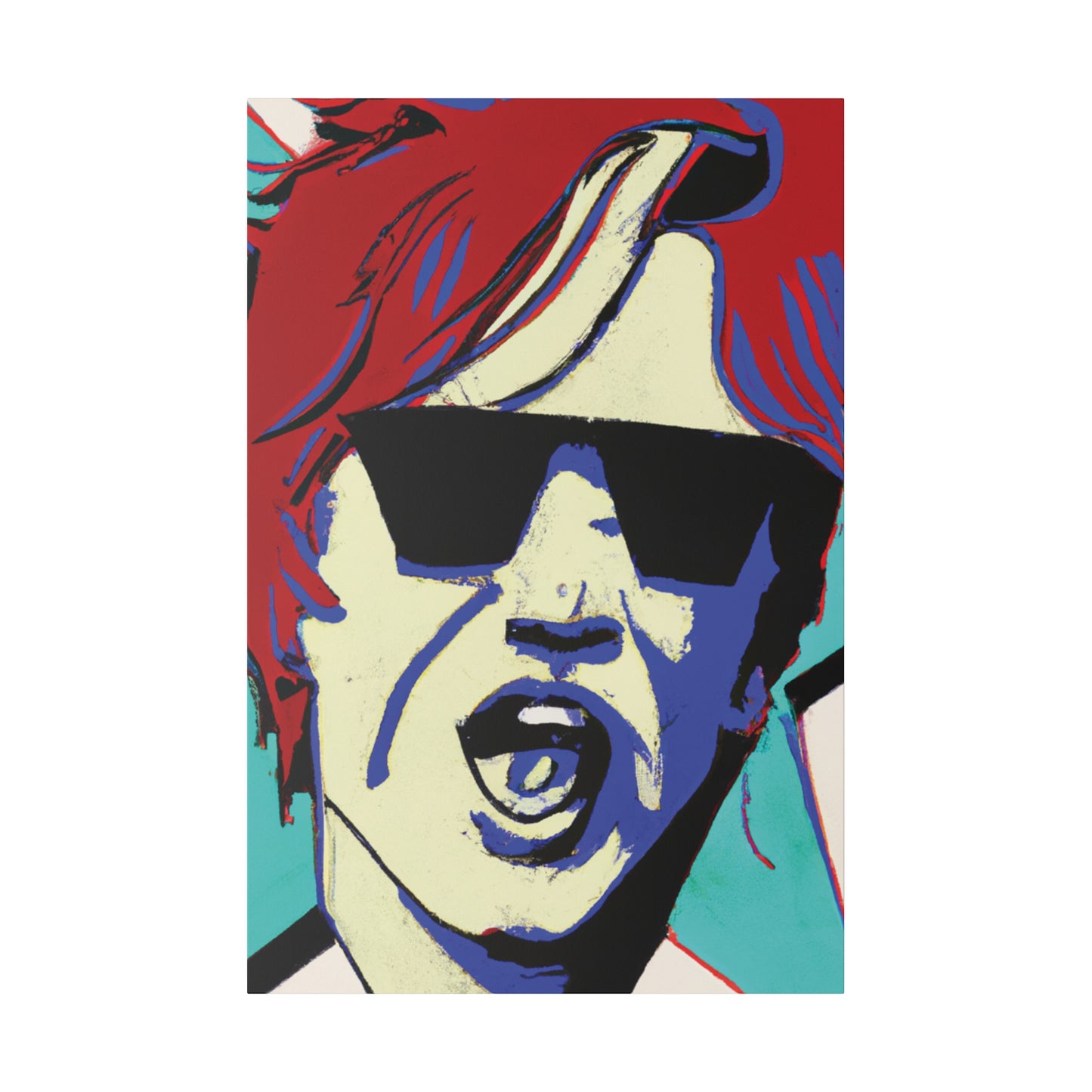 3245Z - Rockstar Painting Print | Face | Abstract | Poster | Home Decor | Wall Art | Music Art | Canvas