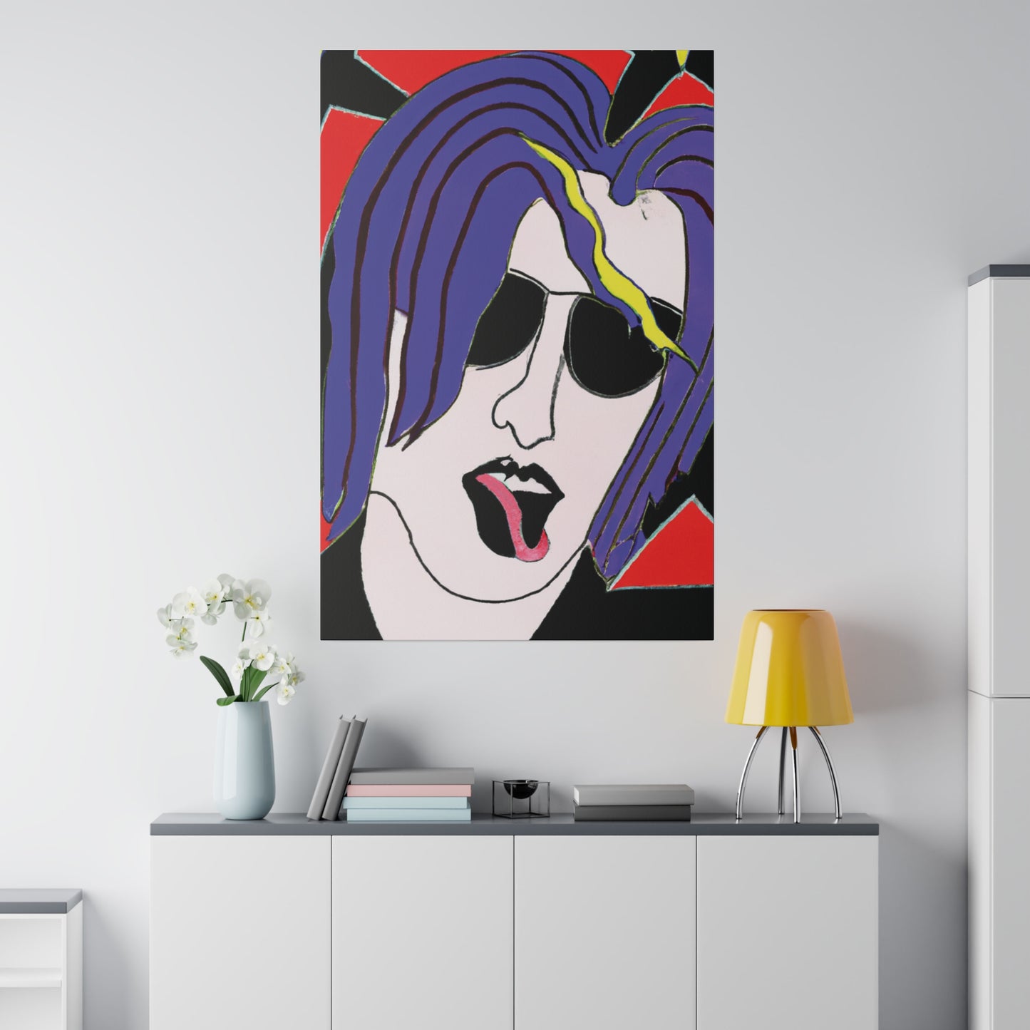 7258X - Rockstar Painting Print | Face | Abstract | Poster | Home Decor | Wall Art | Music Art | Canvas