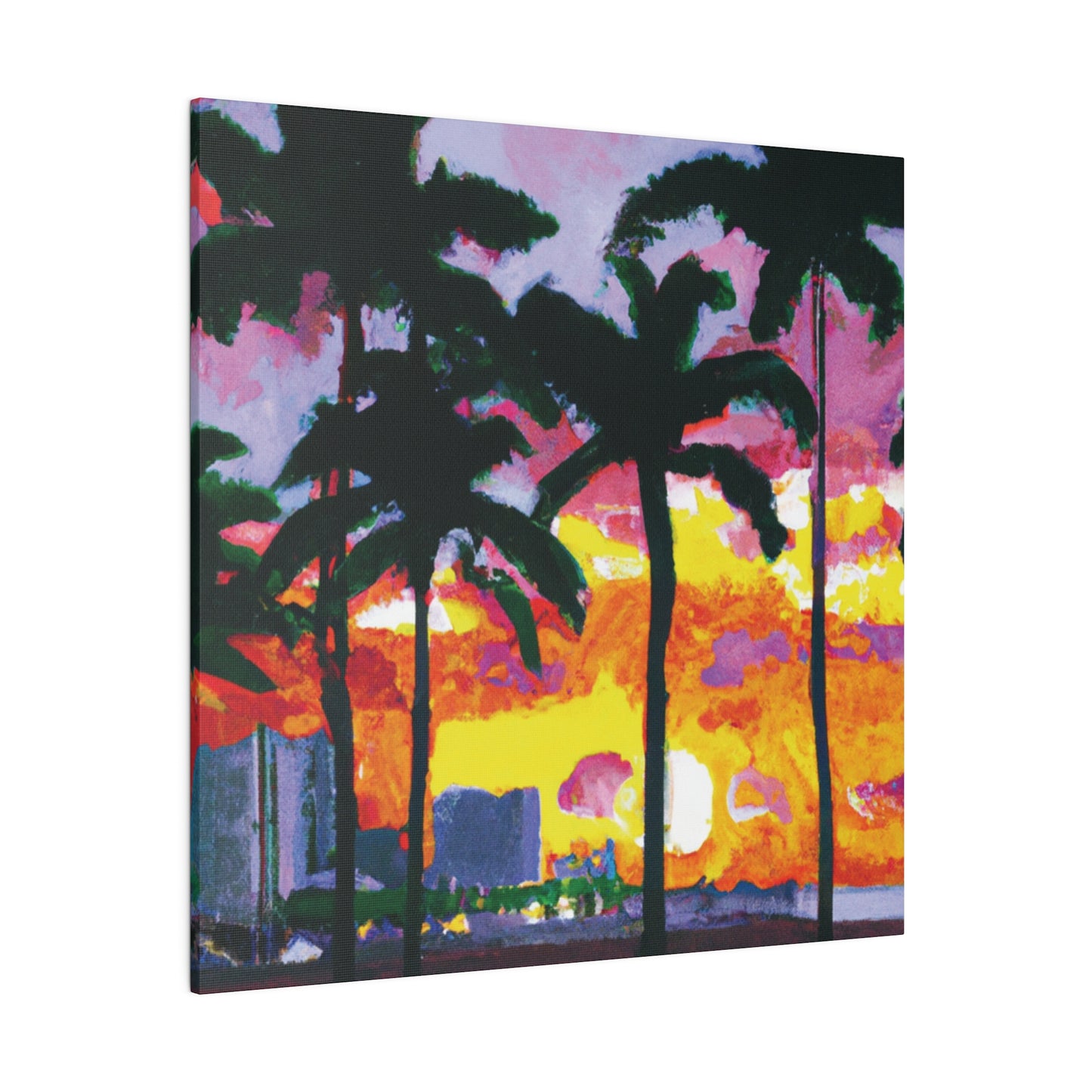 6342T - Miami Beach Sunset Painting Print | Miami | Beach | Sunset | Poster | Home Decor | Wall Art | Canvas