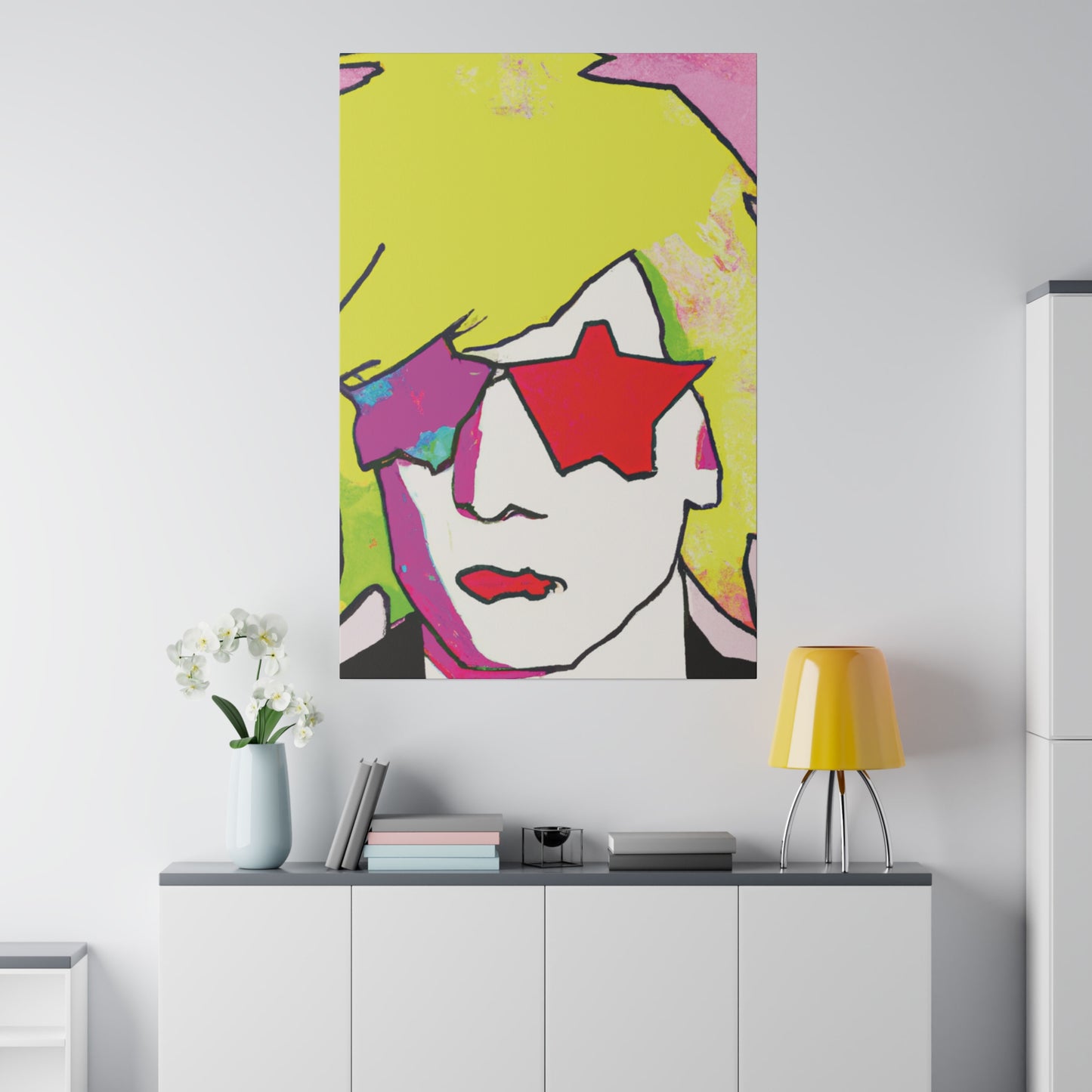 7452F - Rockstar Painting Print | Face | Abstract | Poster | Home Decor | Wall Art | Music Art | Canvas