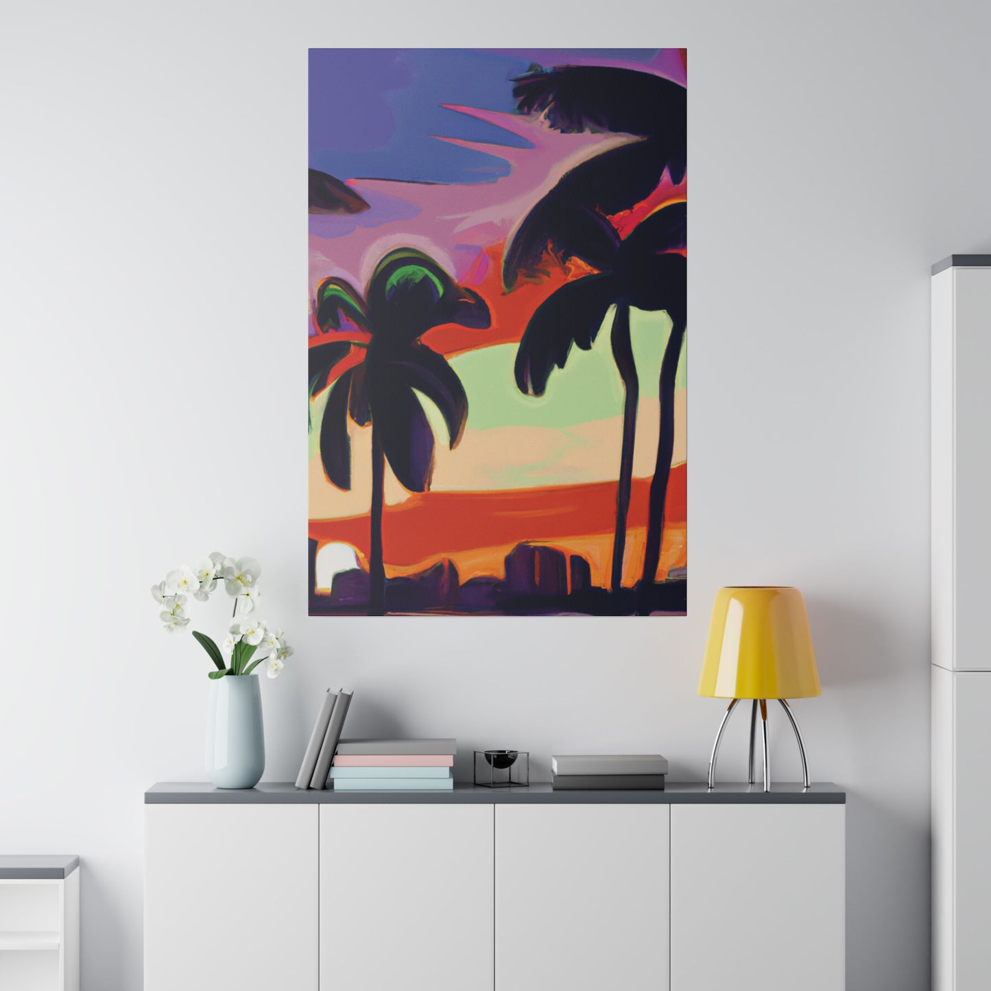 4438V - Miami Beach Sunset Painting Print | Miami | Beach | Sunset | Poster | Home Decor | Wall Art | Canvas