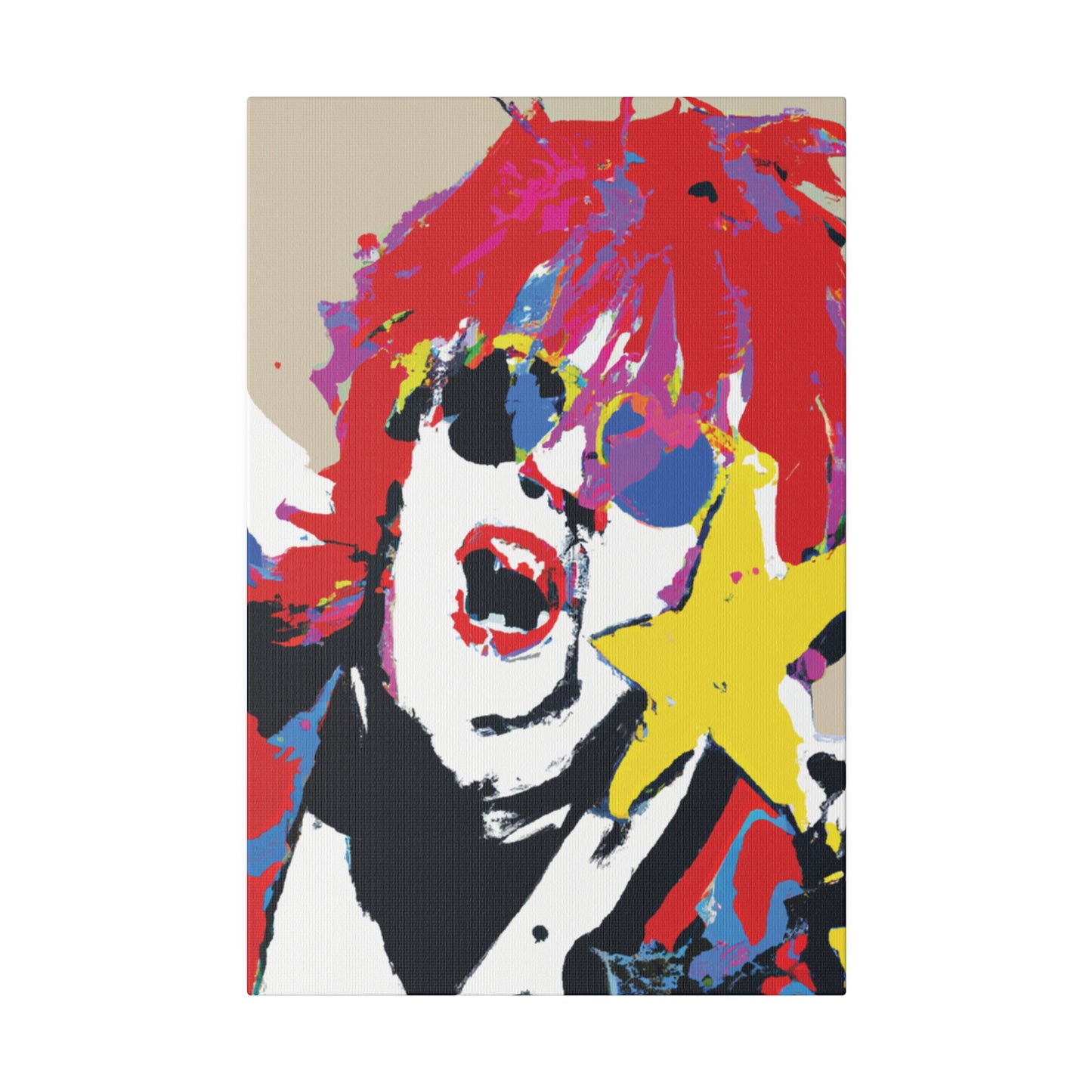 8717H - Rockstar Painting Print | Face | Abstract | Poster | Home Decor | Wall Art | Music Art | Canvas