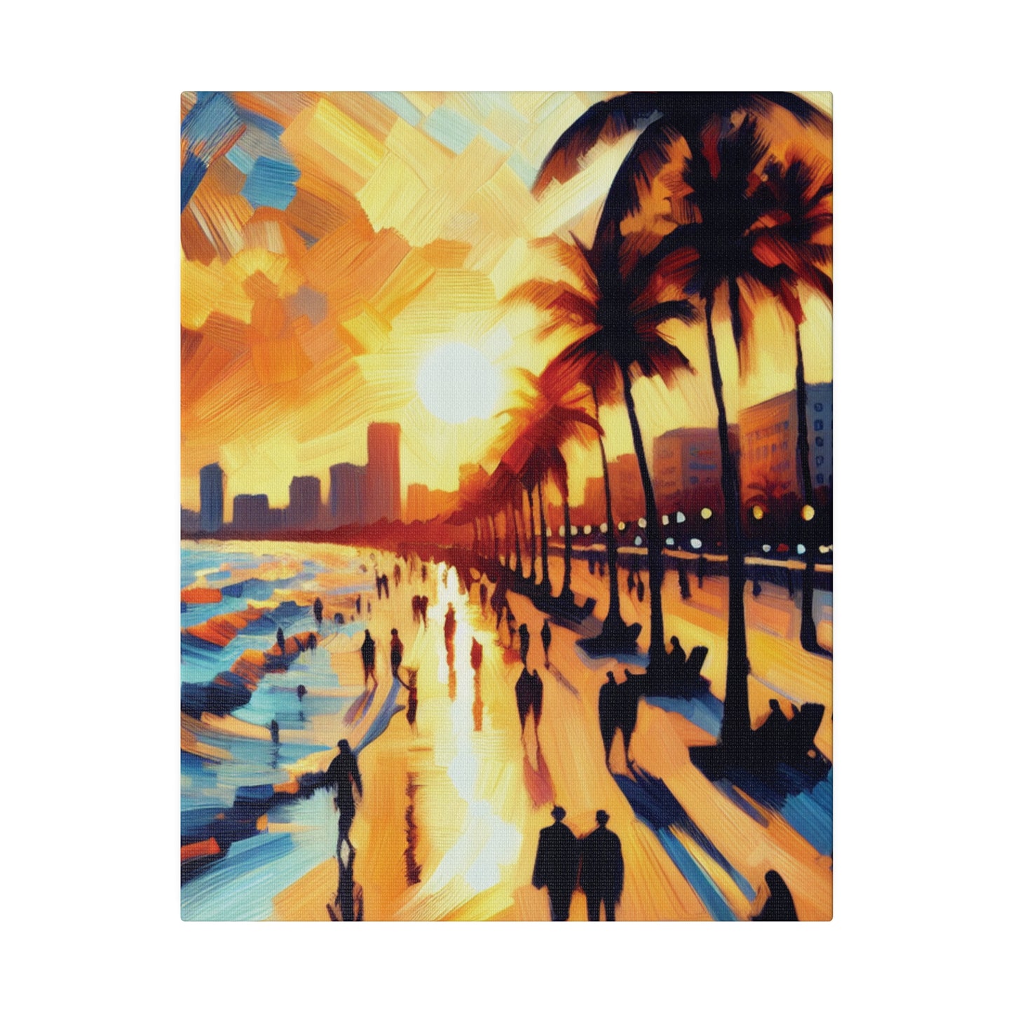 7846G - Miami Beach Sunset Painting Print | Miami | Beach | Sunset | Poster | Home Decor | Wall Art | Canvas