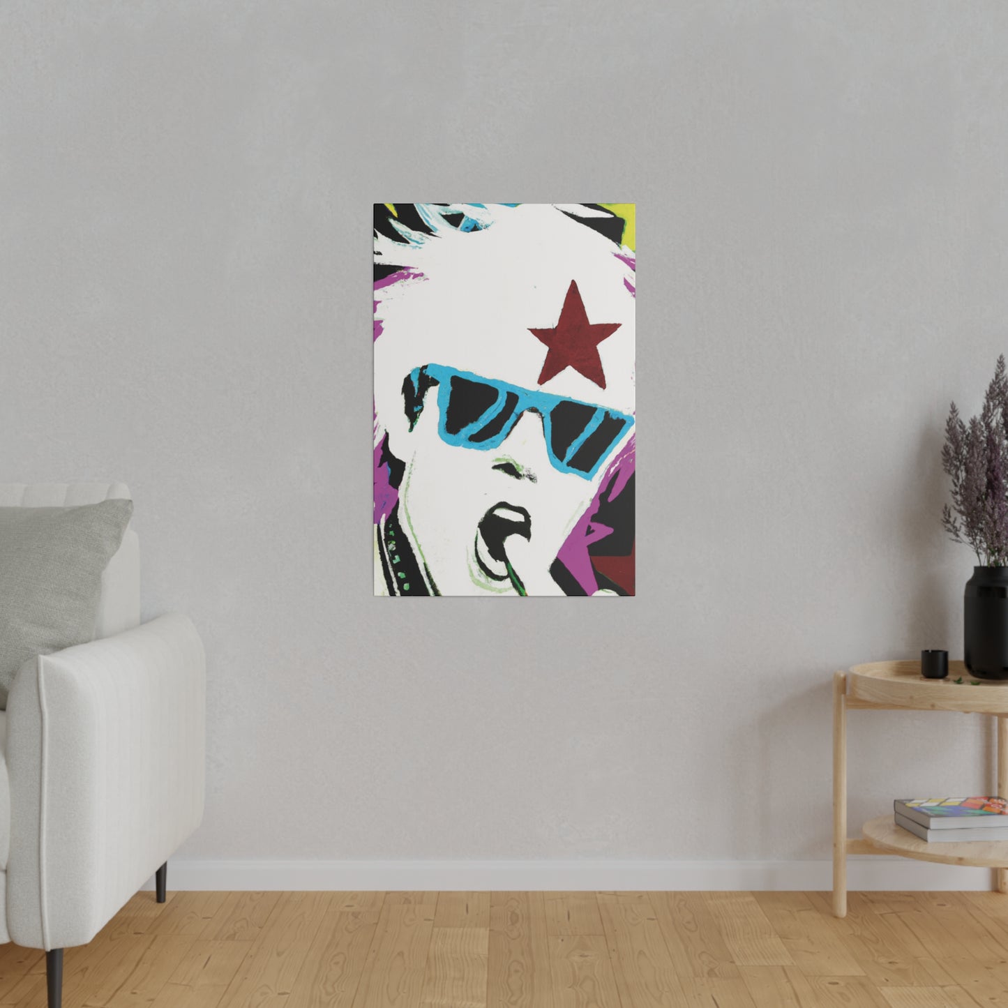 4850F - Rockstar Painting Print | Face | Abstract | Poster | Home Decor | Wall Art | Music Art | Canvas