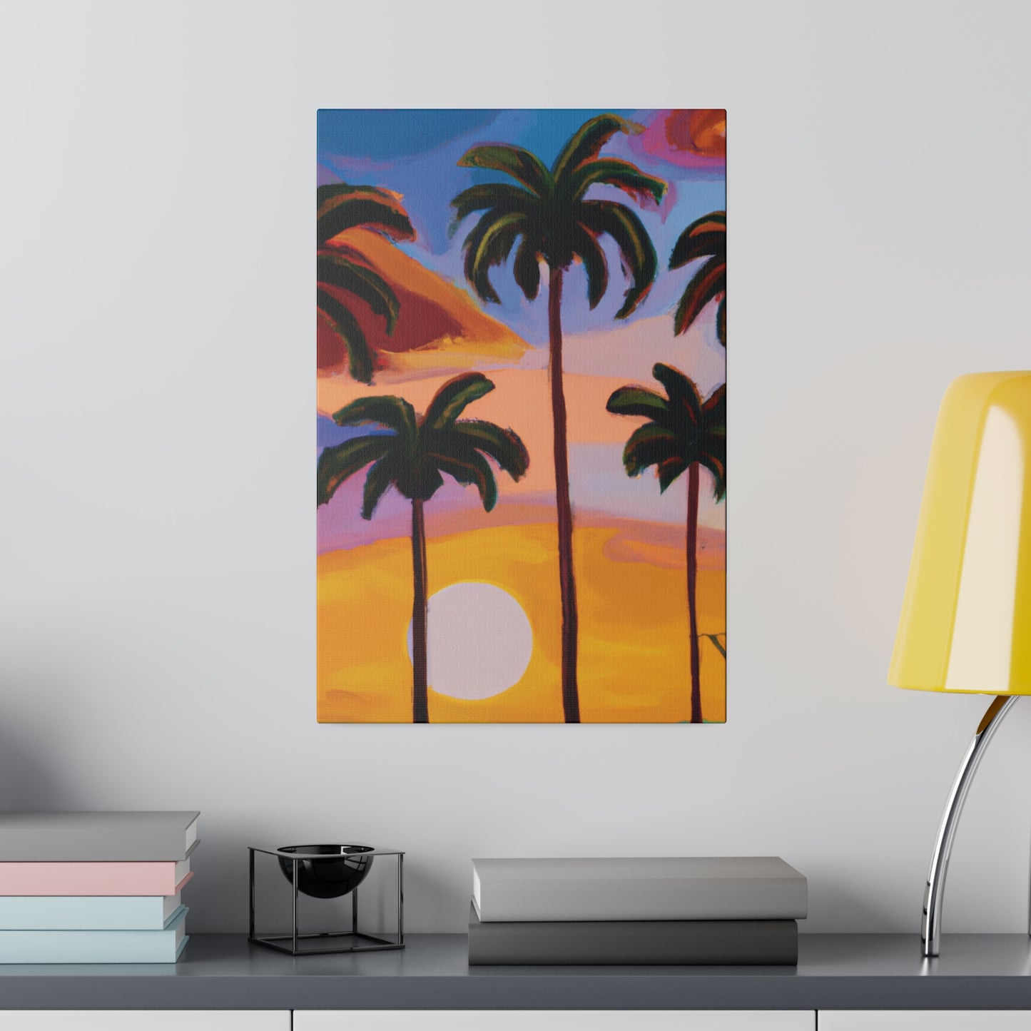 3282K - Miami Beach Sunset Painting Print | Miami | Beach | Sunset | Poster | Home Decor | Wall Art | Canvas