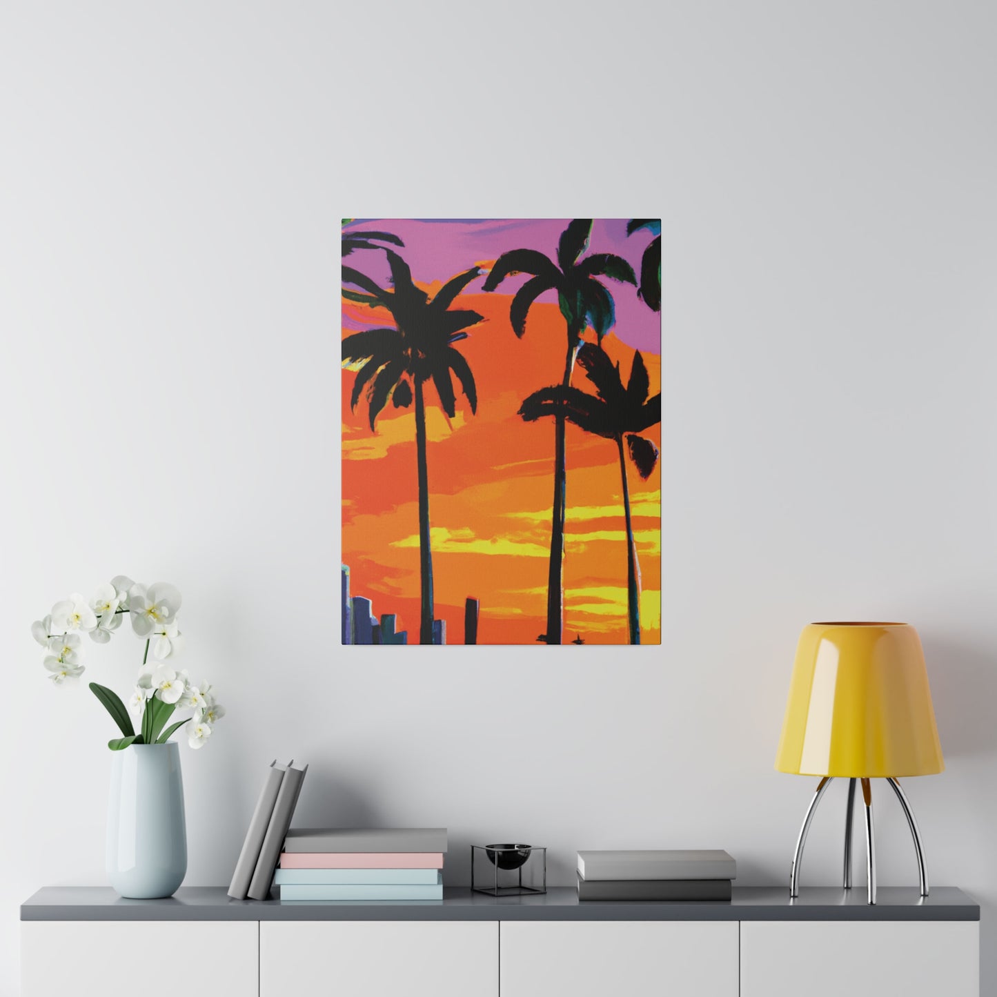 7834K - Miami Beach Sunset Painting Print | Miami | Beach | Sunset | Poster | Home Decor | Wall Art | Canvas