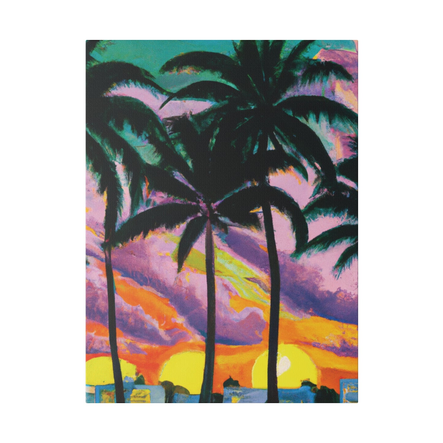 8789Q - Miami Beach Sunset Painting Print | Miami | Beach | Sunset | Poster | Home Decor | Wall Art | Canvas