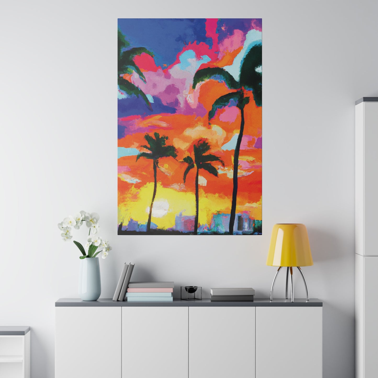 8579F - Miami Beach Sunset Painting Print | Miami | Beach | Sunset | Poster | Home Decor | Wall Art | Canvas