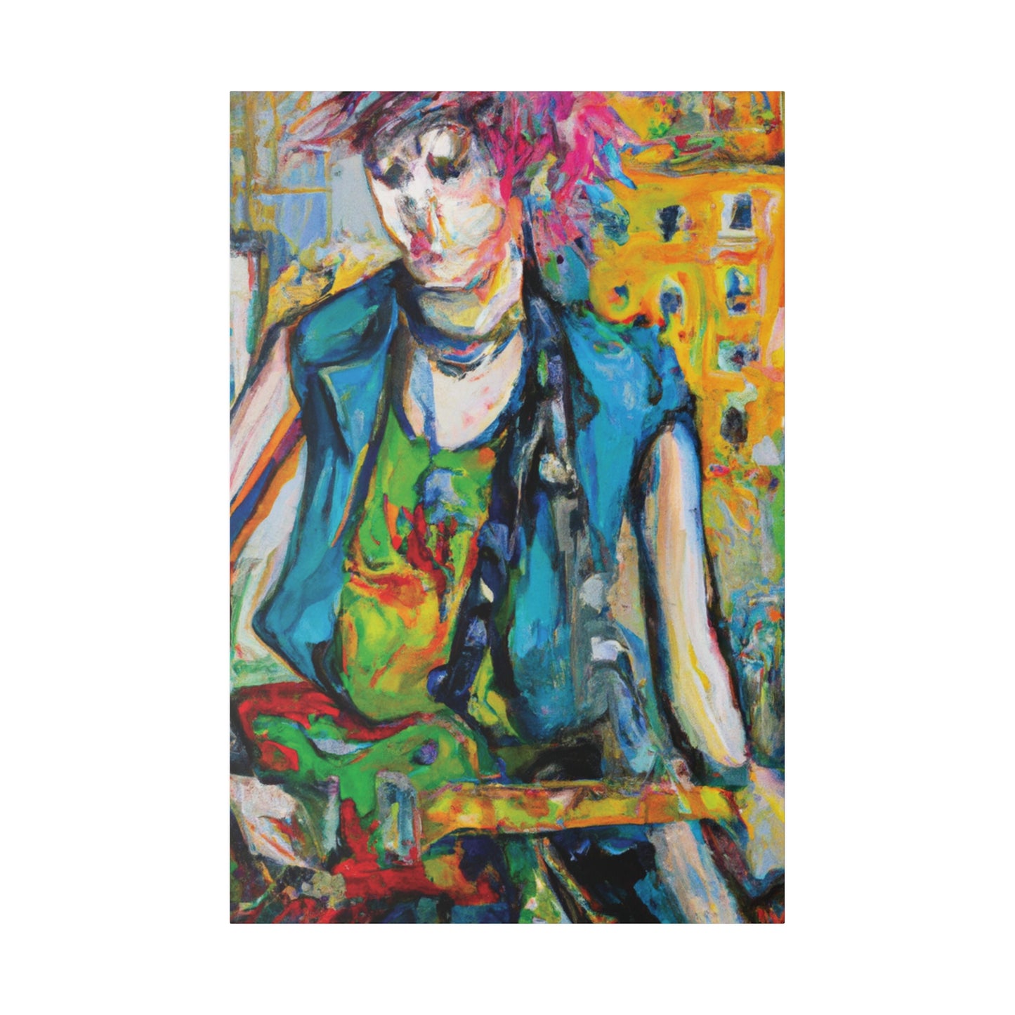 5368N - Rockstar Oil Painting Style Print | Poster | Home Decor | Wall Art | Music Art | Canvas