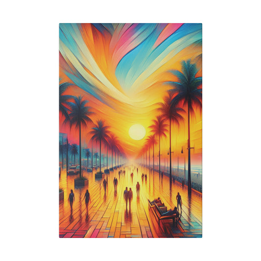 5683C - miami beach art, sunset background, ocean art work, beach art work, sunset designs, miami beach painting, miami beach print